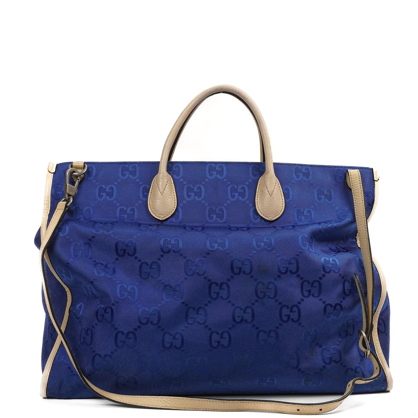 Gucci Off The Grid Tote Bag Orient Blue GG Econyl Nylon Monogram Large
