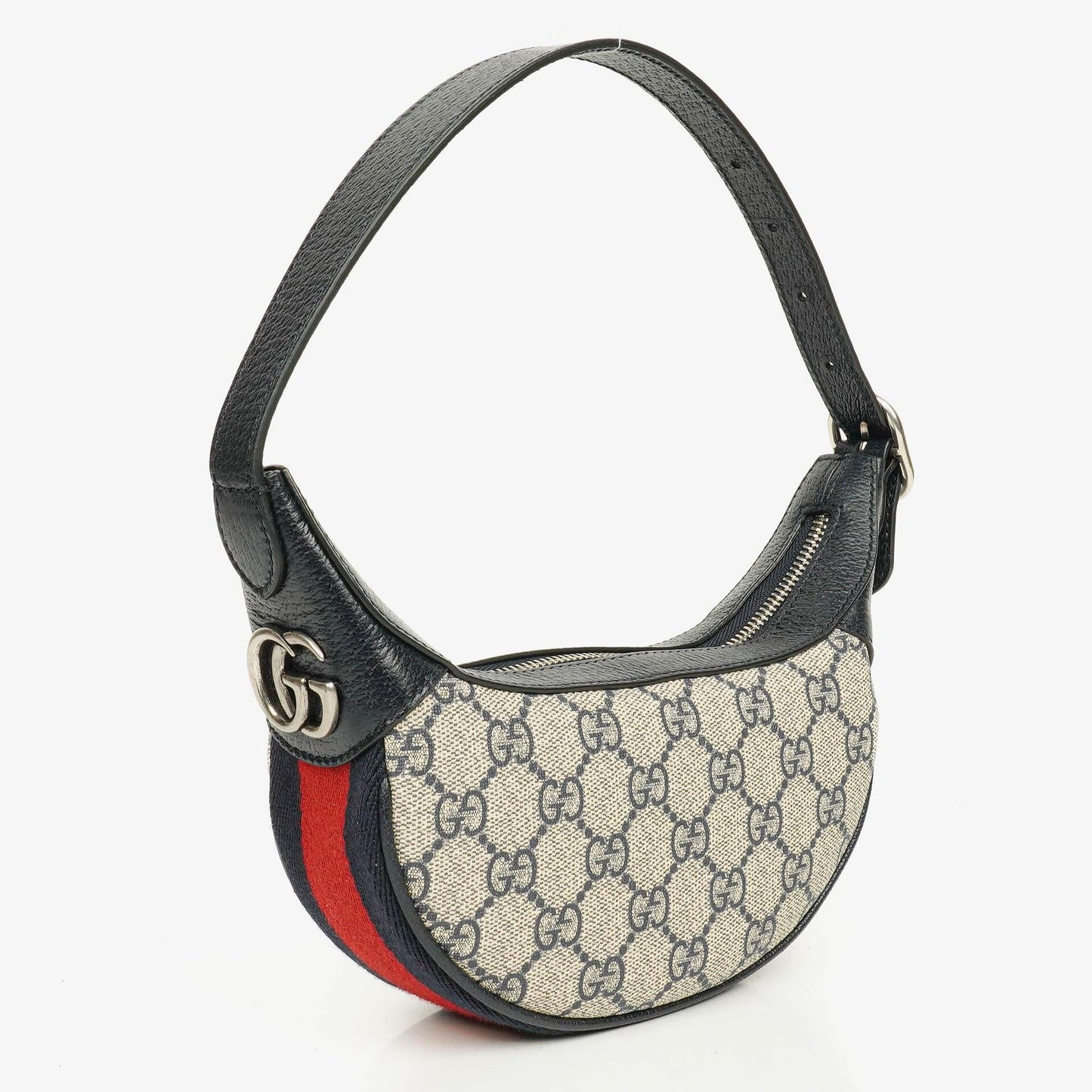 Gucci Ophidia GG Supreme Canvas And Navy Leather Mini Bag