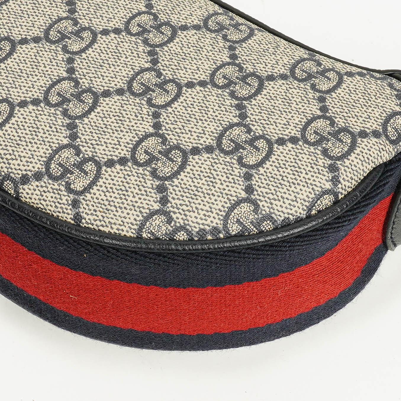 Gucci Ophidia GG Supreme Canvas And Navy Leather Mini Bag