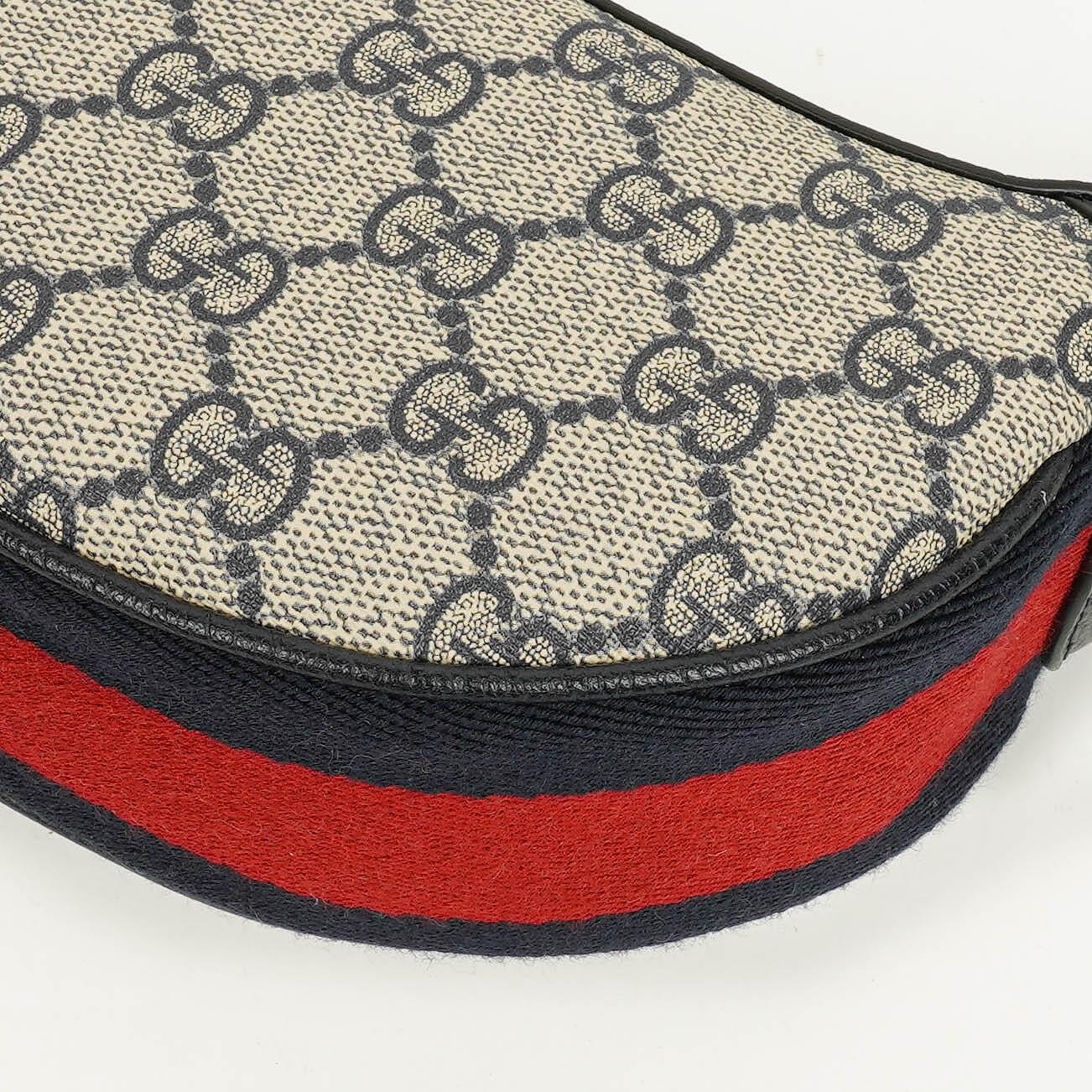 Gucci Ophidia GG Supreme Canvas And Navy Leather Mini Bag