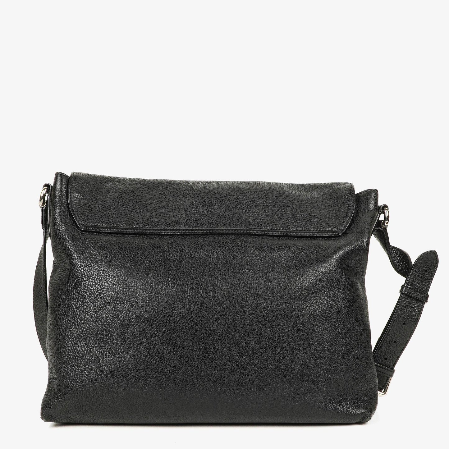 Gucci Pebbled Black Leather Messenger Bag