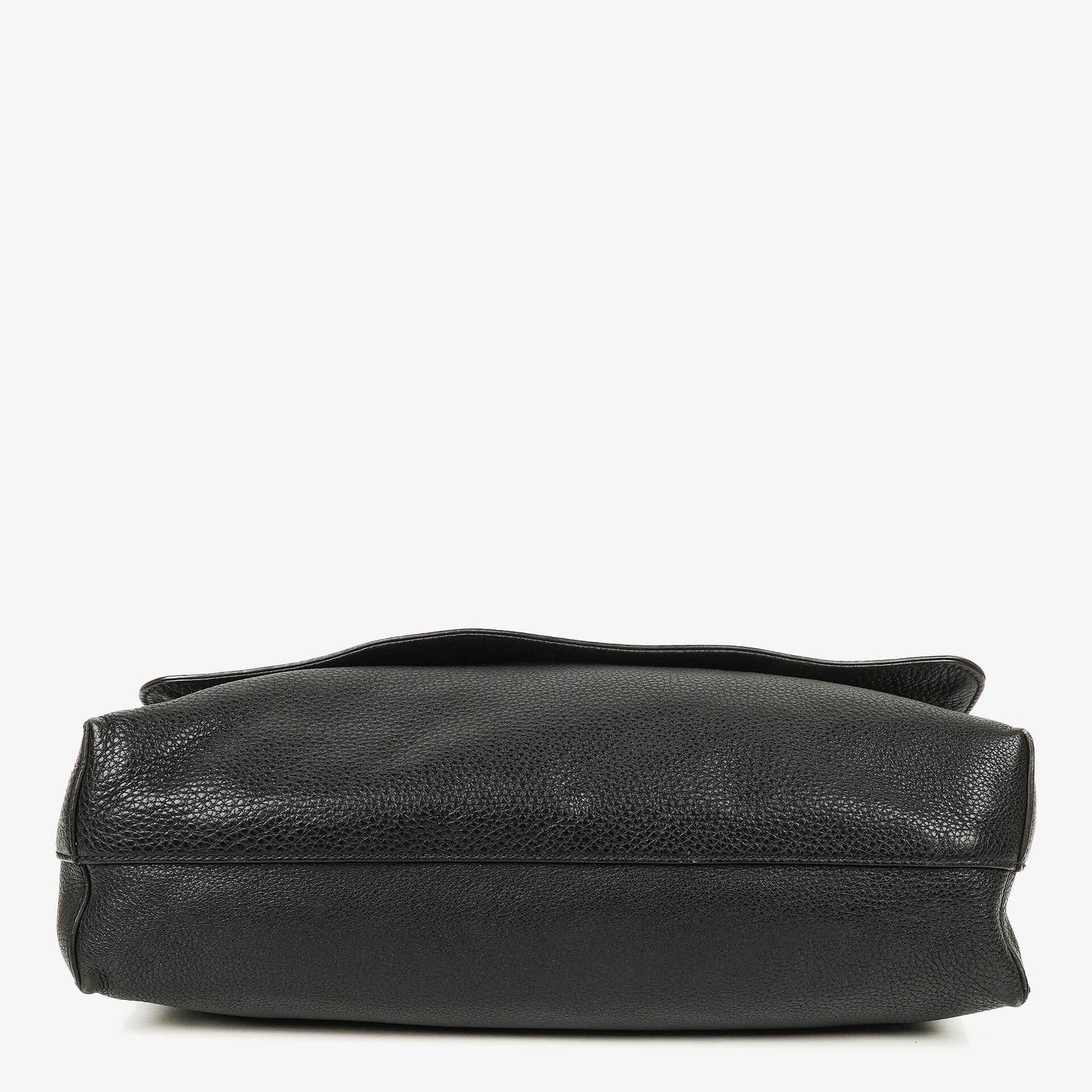 Gucci Pebbled Black Leather Messenger Bag
