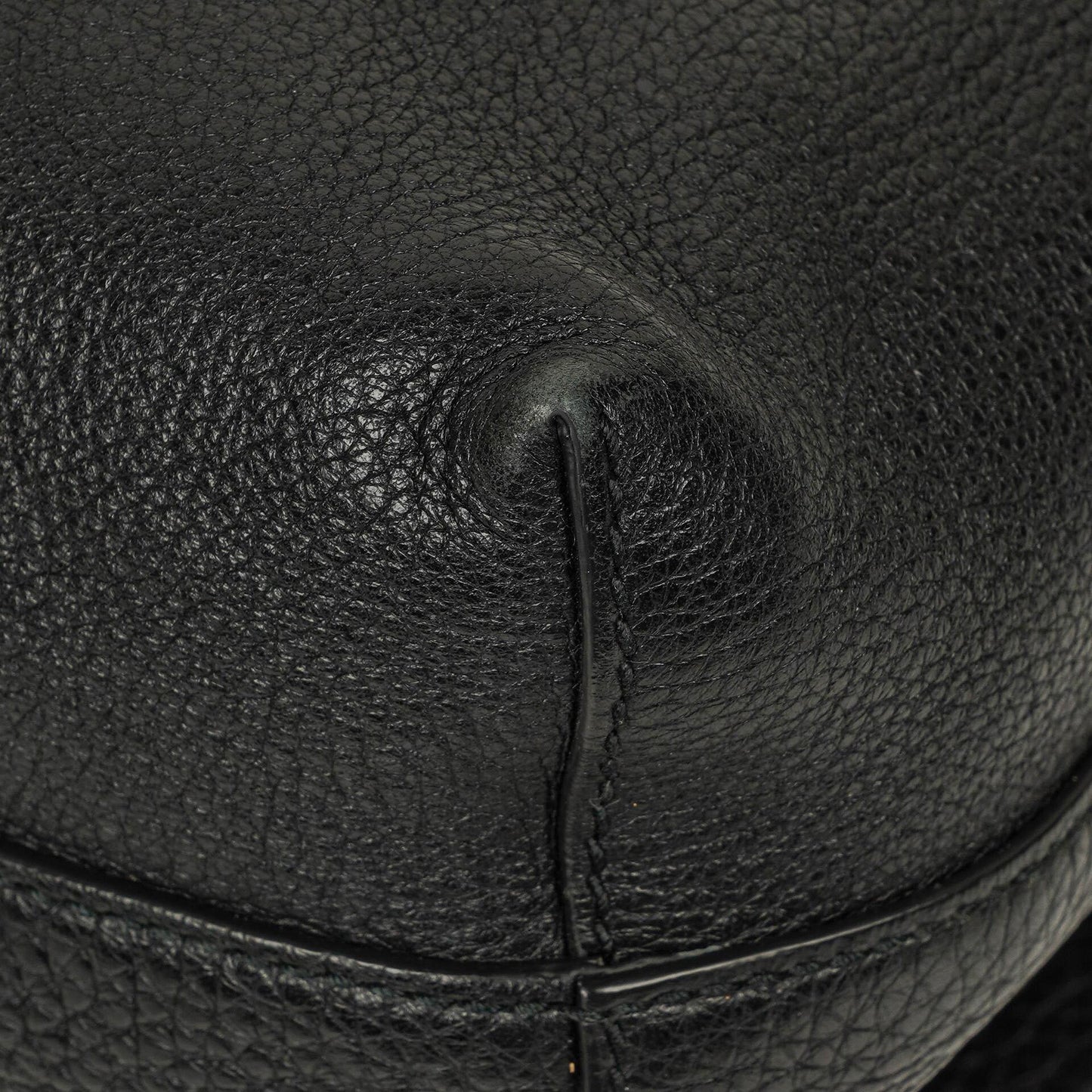 Gucci Pebbled Black Leather Messenger Bag