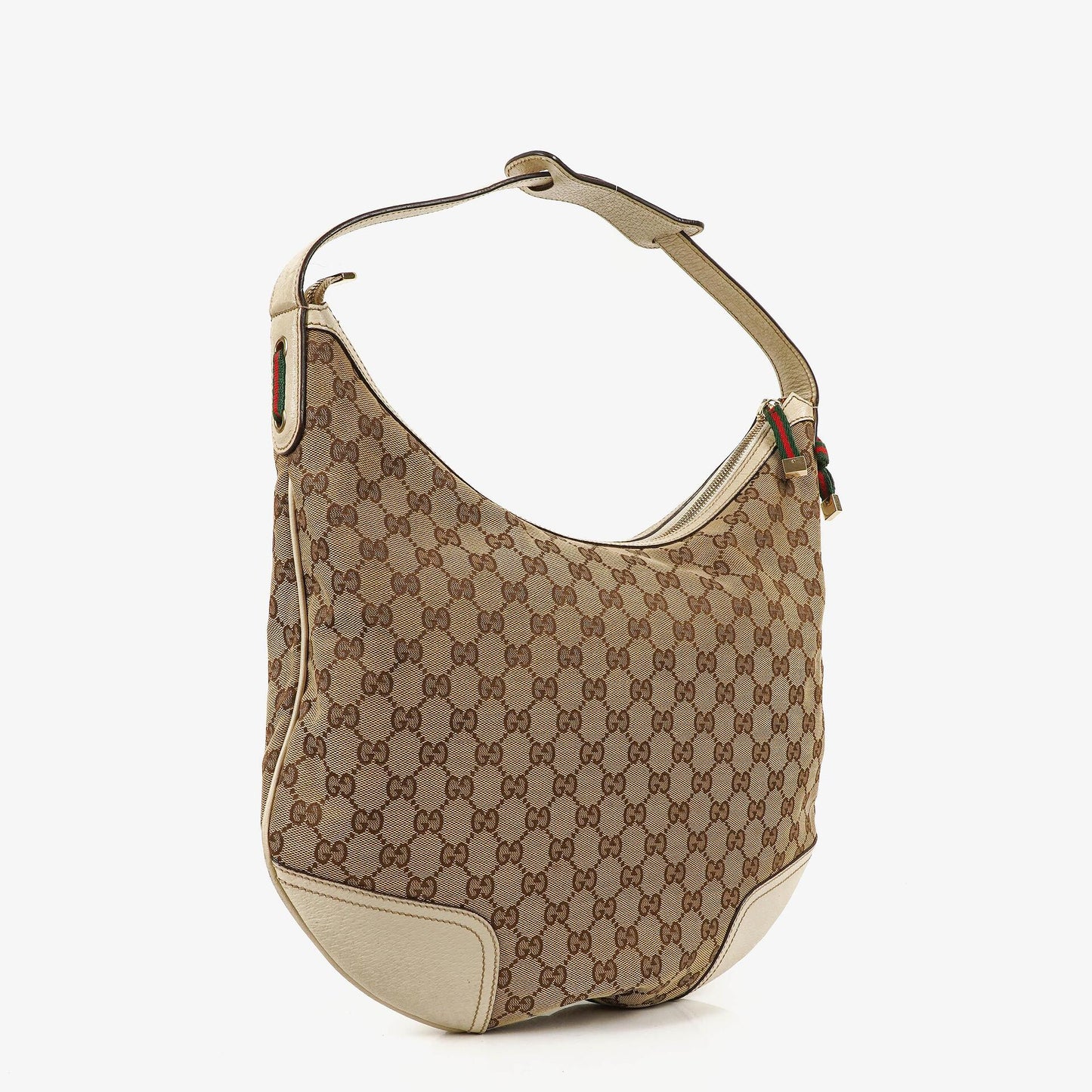 Gucci Princy Beige/Ebony GG Fabric Hobo Bag