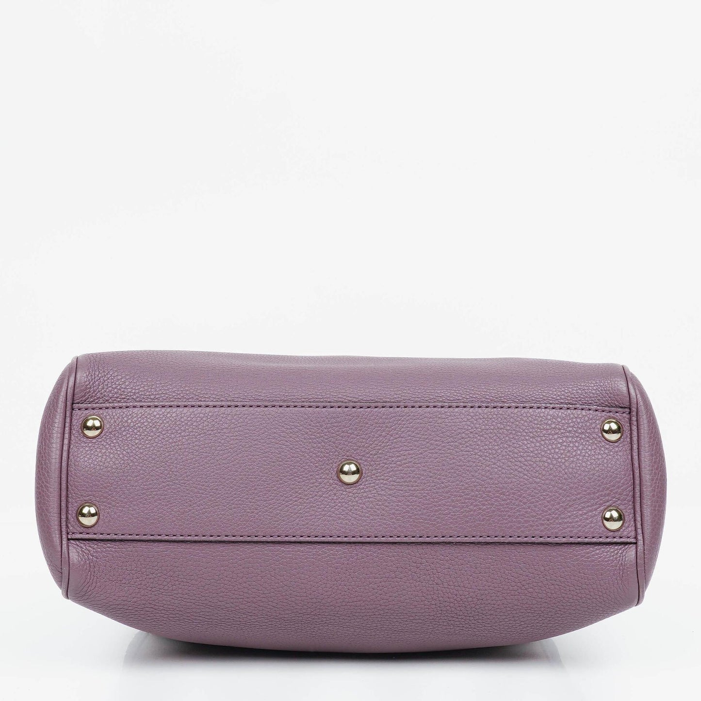 Gucci Purple Pebbled Calfskin Mini Bamboo Tote Bag