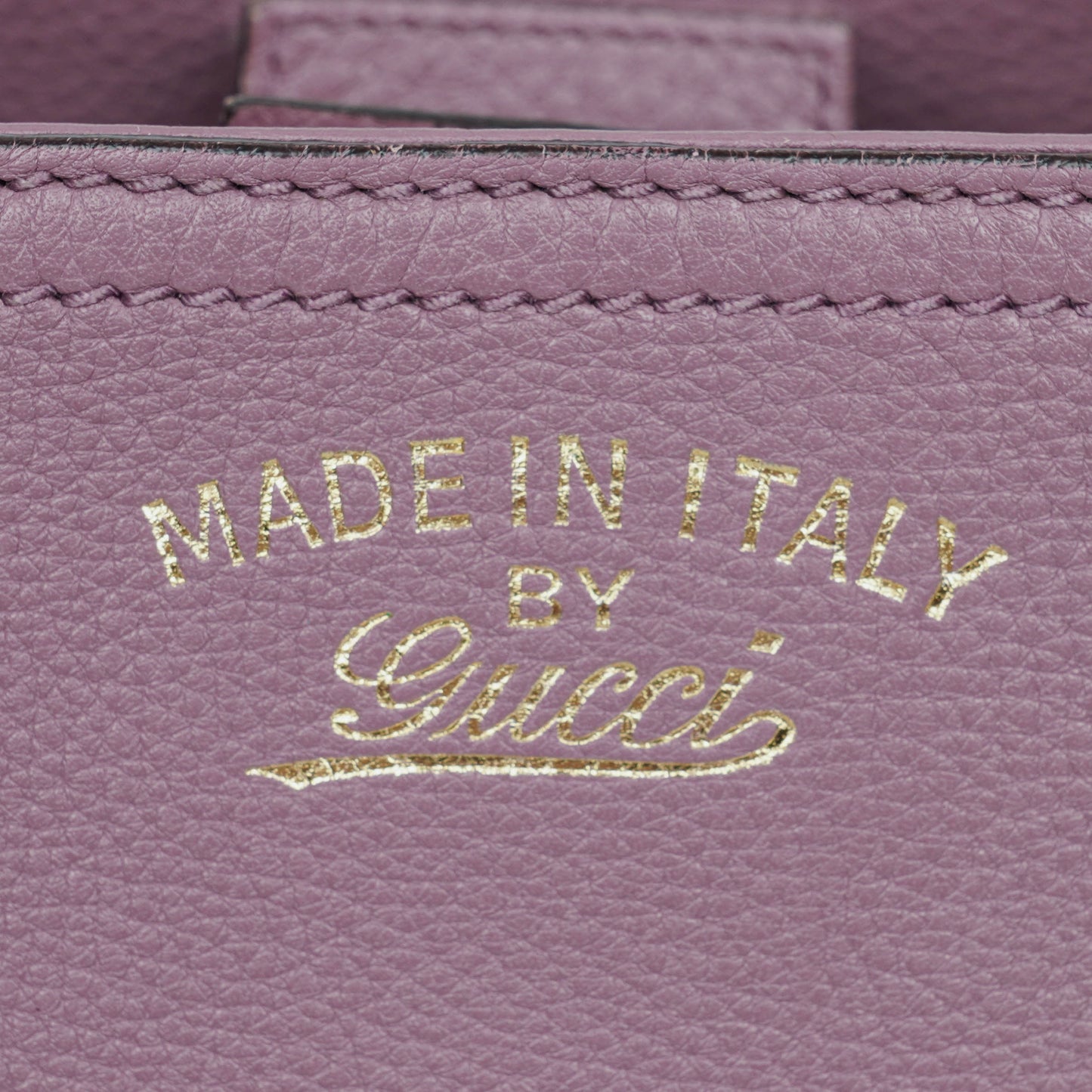 Gucci Purple Pebbled Calfskin Mini Bamboo Tote Bag