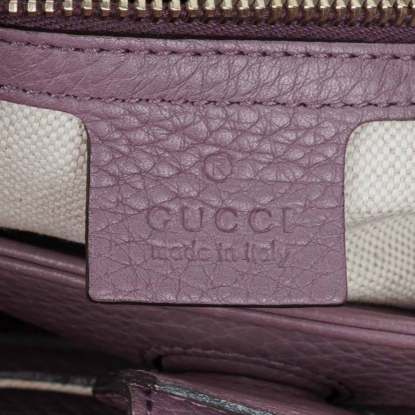 Gucci Purple Pebbled Calfskin Mini Bamboo Tote Bag