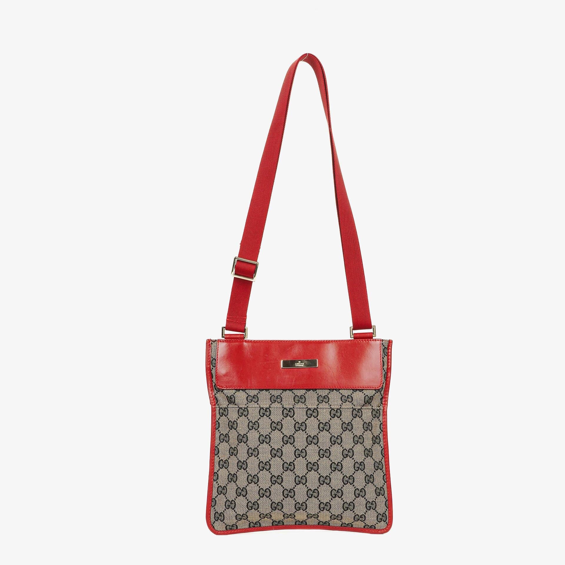 Gucci Red GG Canvas Shoulder Bag