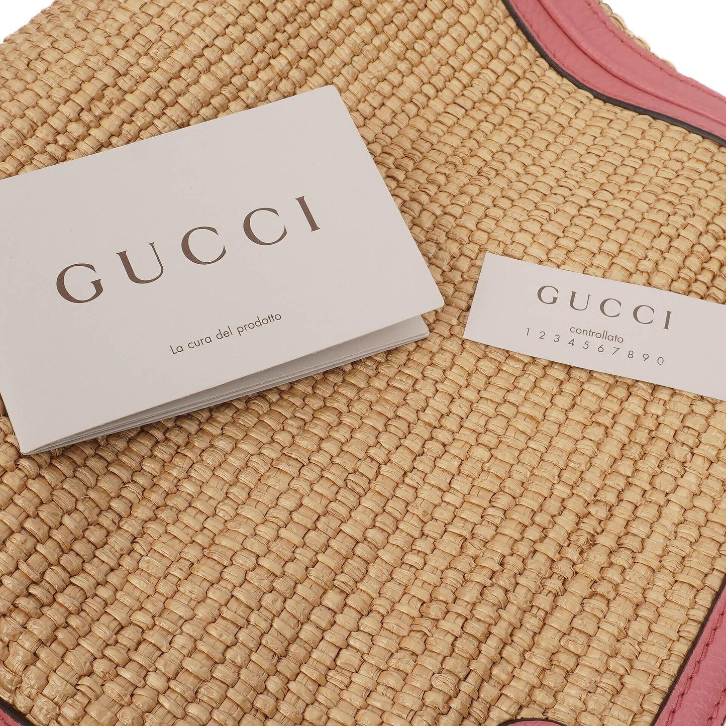 Gucci Shopper Bamboo Raffia Tote Bag
