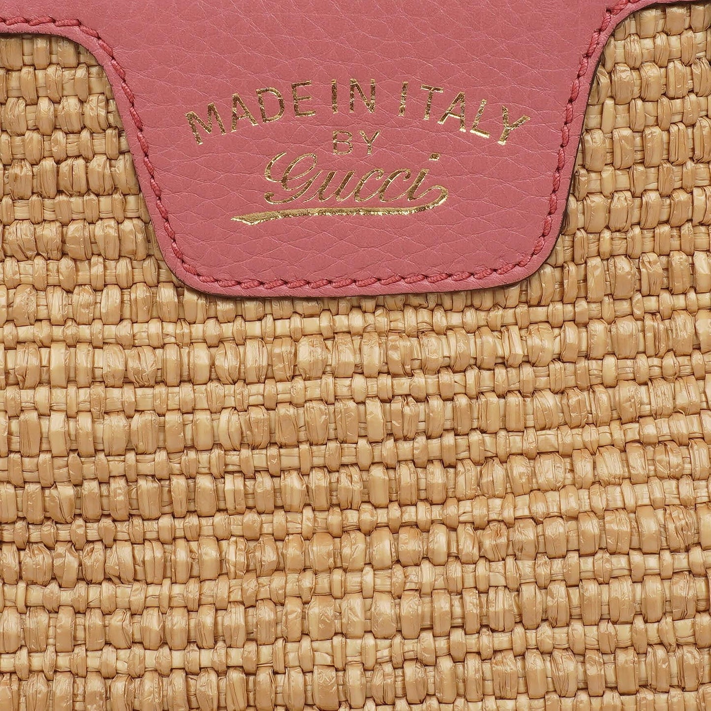 Gucci Shopper Bamboo Raffia Tote Bag