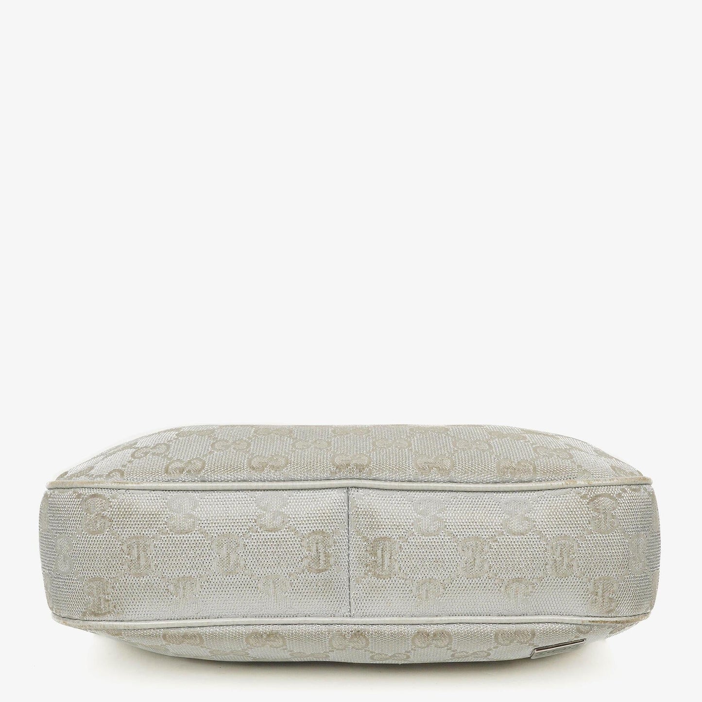 Gucci Silver Metallic Canvas Hobo Bag