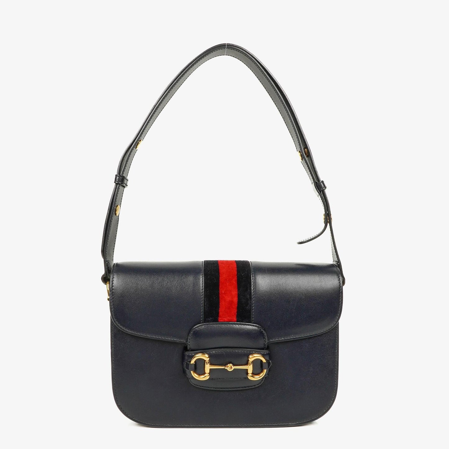 Gucci Small Horsebit 1955 Dark Navy Leather Shoulder Bag