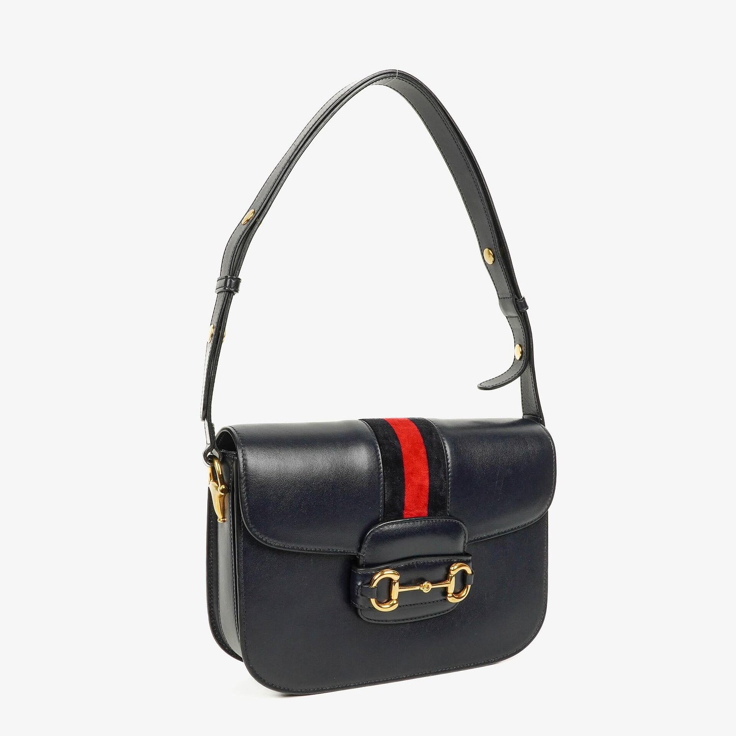Gucci Small Horsebit 1955 Dark Navy Leather Shoulder Bag