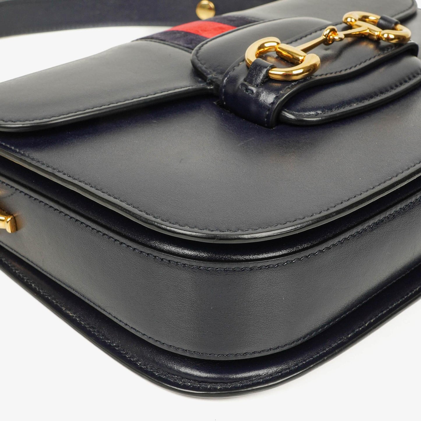 Gucci Small Horsebit 1955 Dark Navy Leather Shoulder Bag