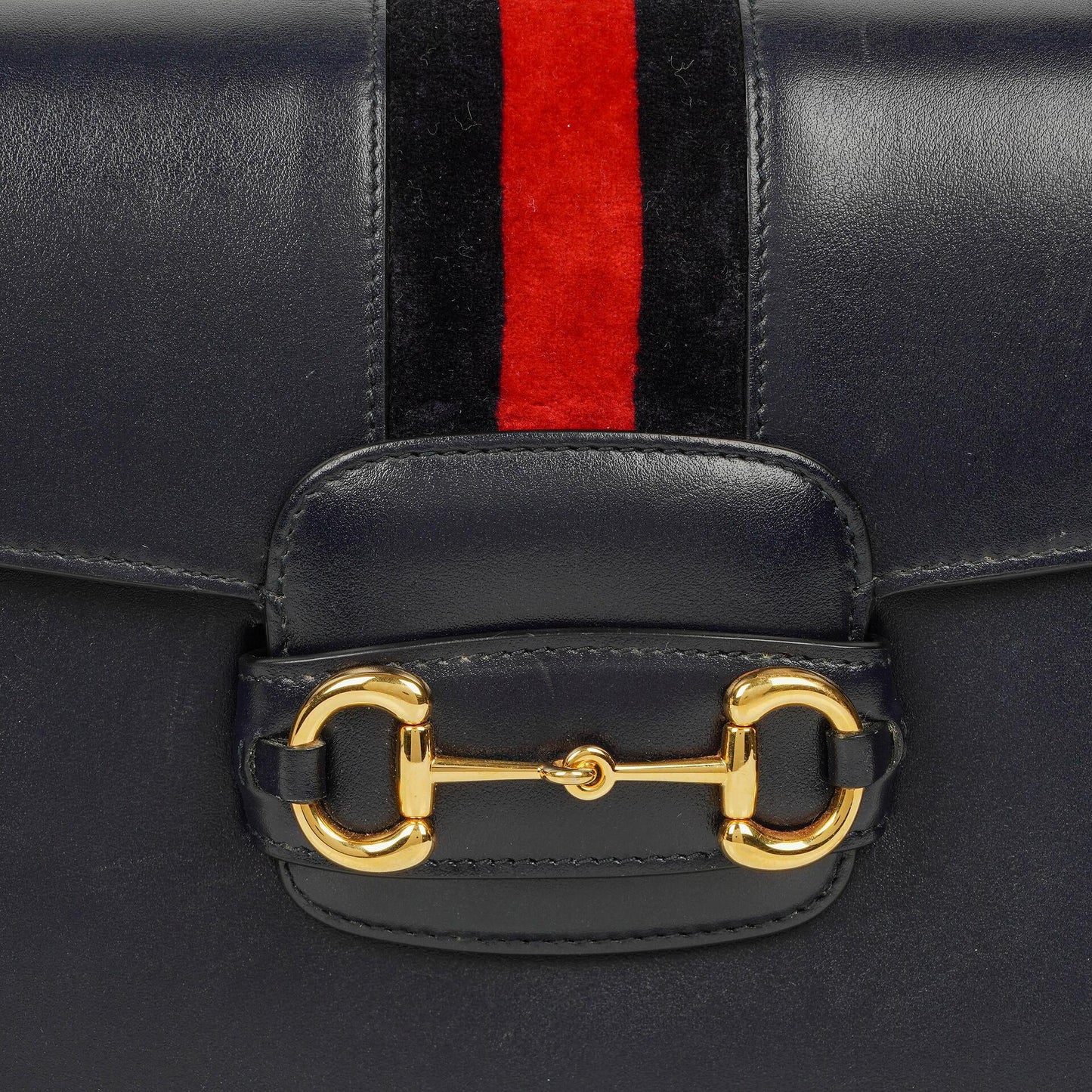 Gucci Small Horsebit 1955 Dark Navy Leather Shoulder Bag