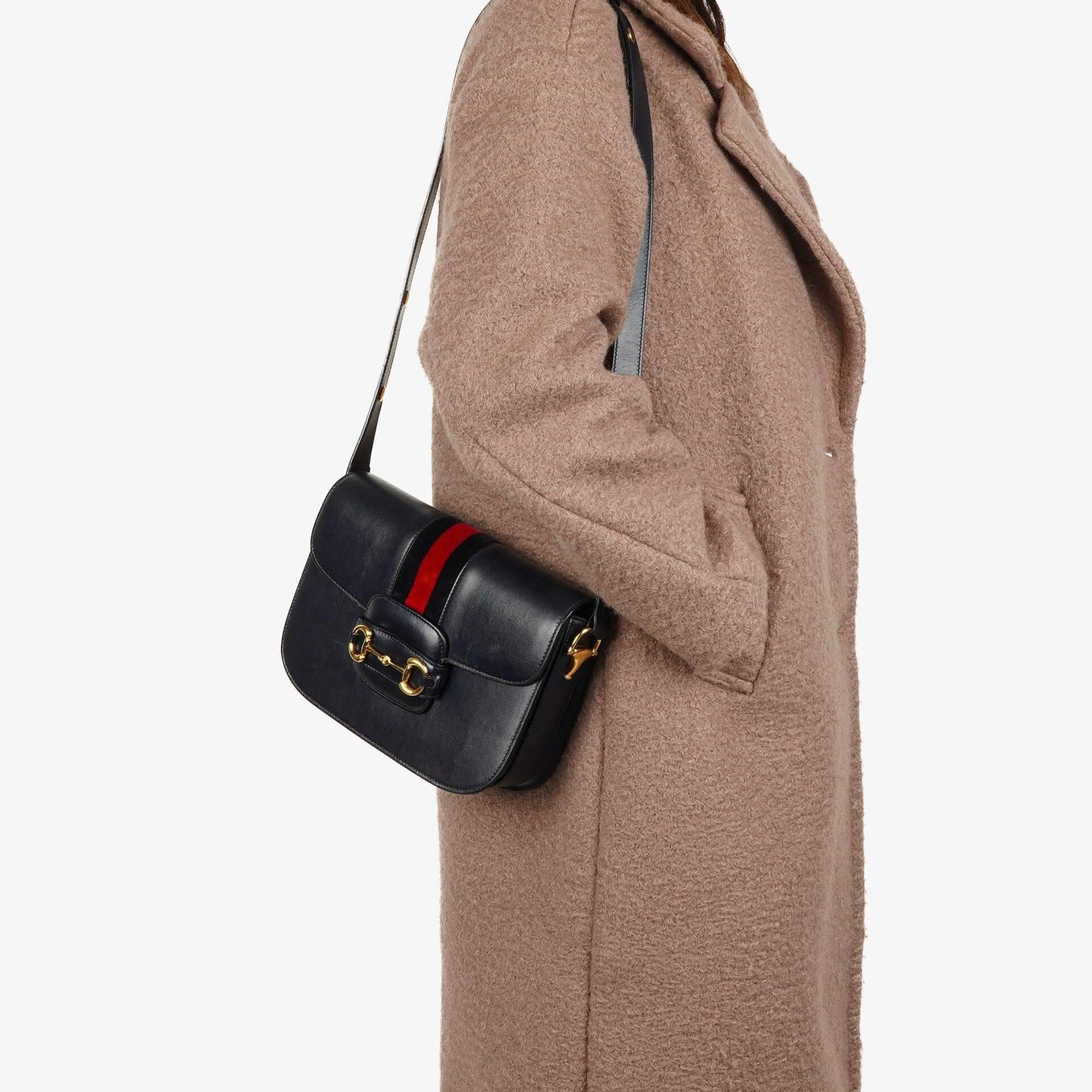 Gucci Small Horsebit 1955 Dark Navy Leather Shoulder Bag