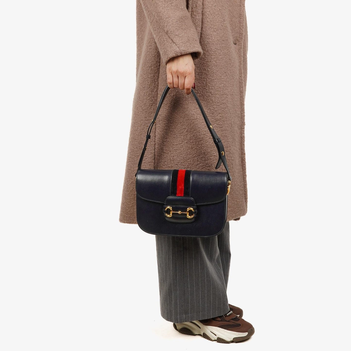 Gucci Small Horsebit 1955 Dark Navy Leather Shoulder Bag