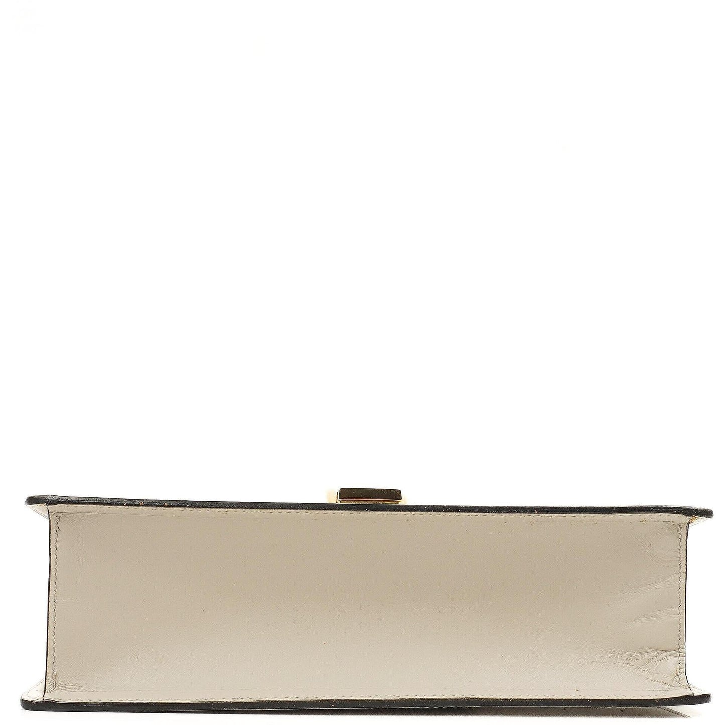 Gucci Small Sylvie Web Stripe Flap Shoulder Bag Ivory Off White Calfskin