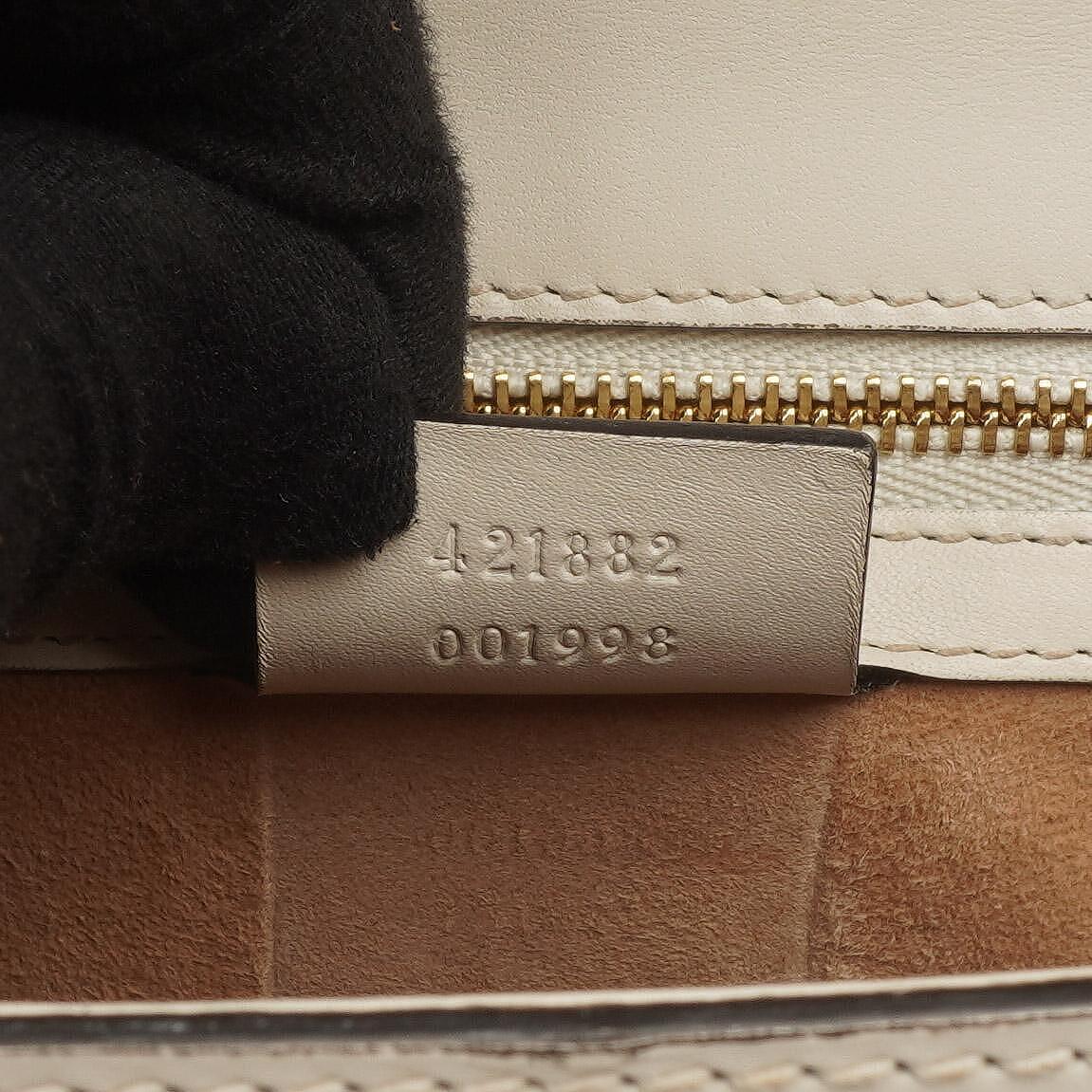 Gucci Small Sylvie Web Stripe Flap Shoulder Bag Ivory Off White Calfskin