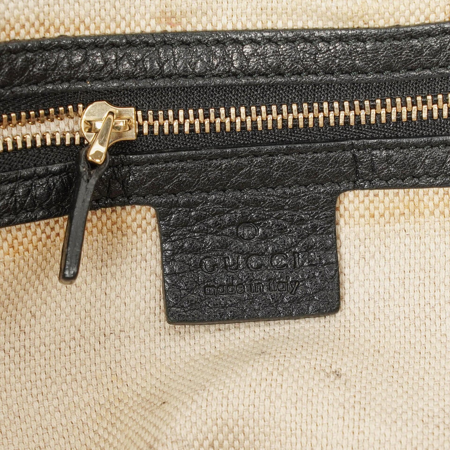 Gucci Soho Black Pebbled Calfskin Tote Bag