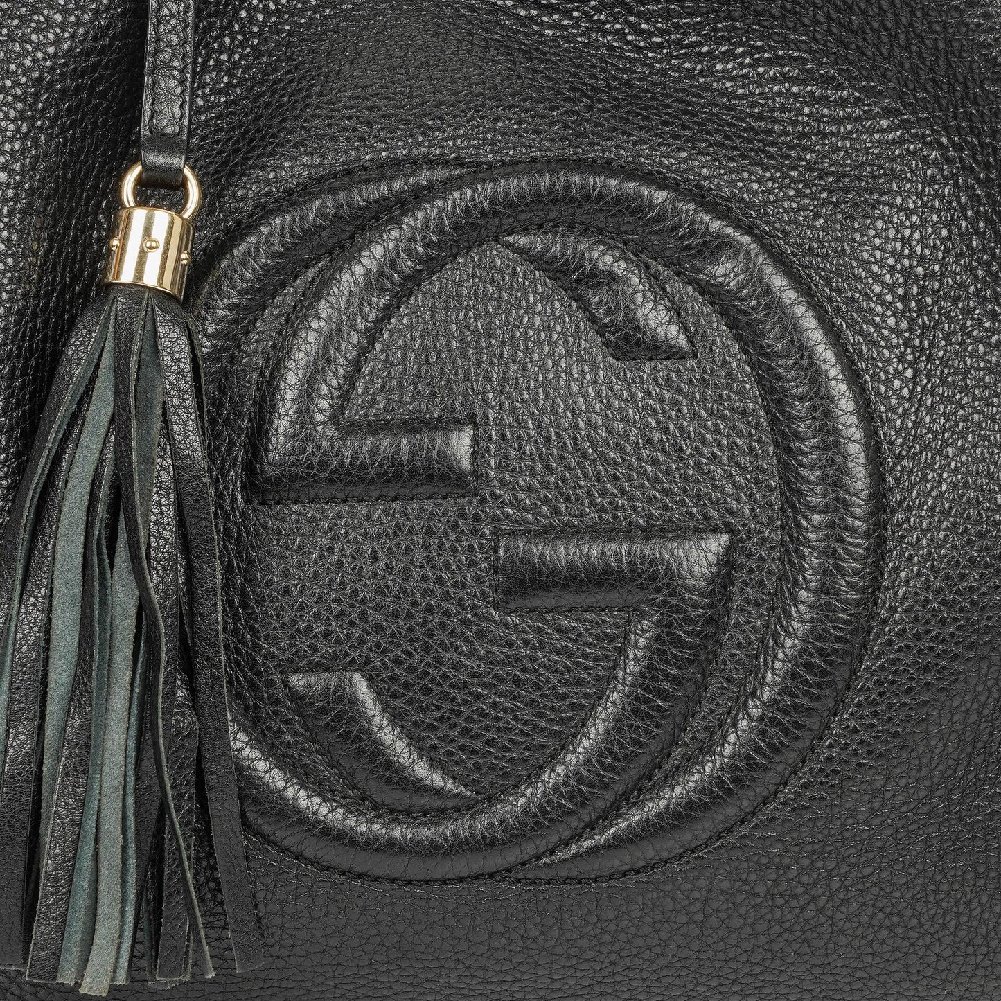 Gucci Soho Black Pebbled Calfskin Tote Bag