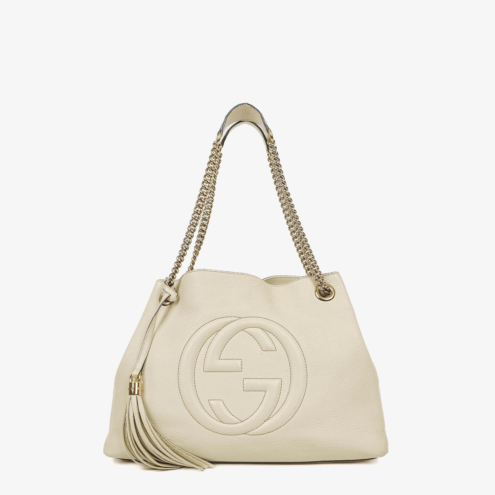 Gucci Soho Pebbled Calfskin Chain Tote Bag