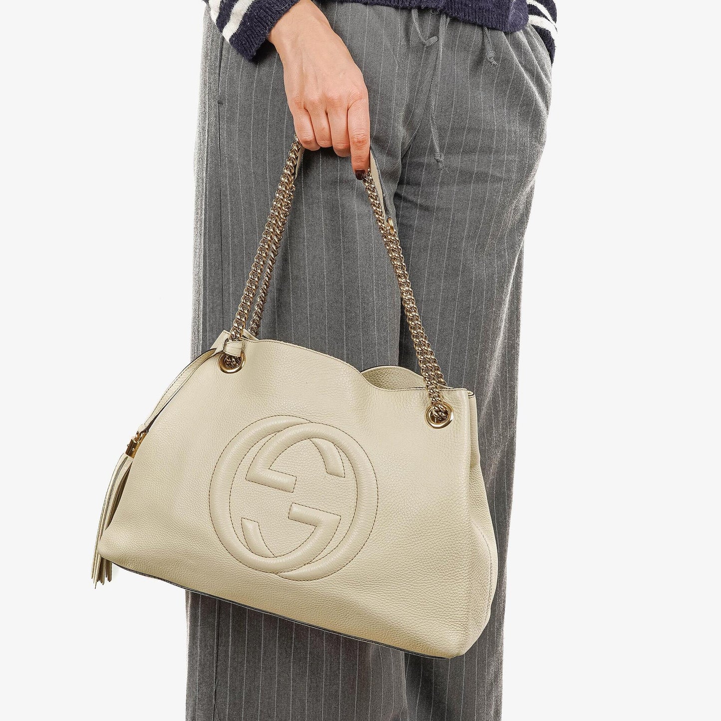 Gucci Soho Pebbled Calfskin Chain Tote Bag