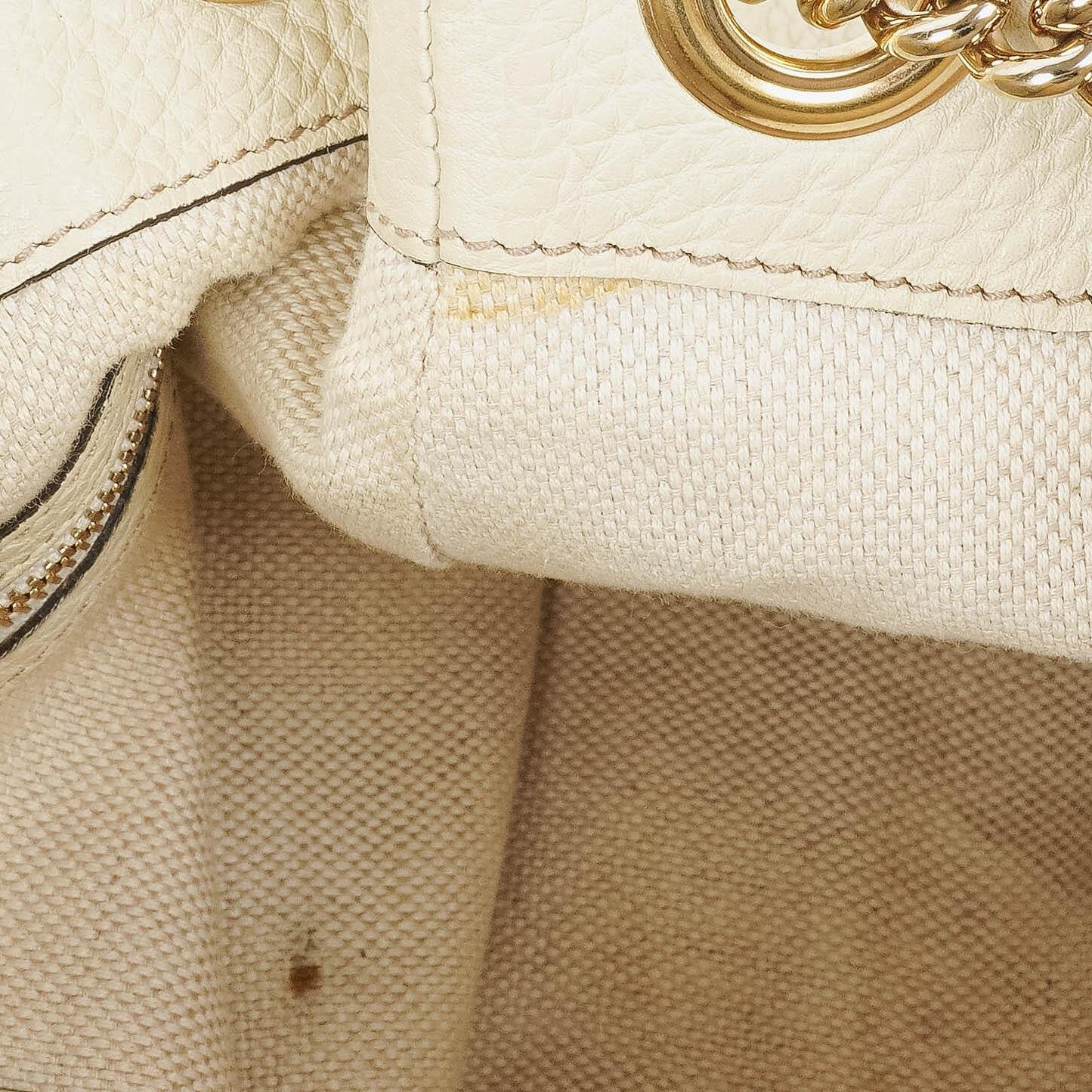 Gucci Soho Pebbled Calfskin Chain Tote Bag