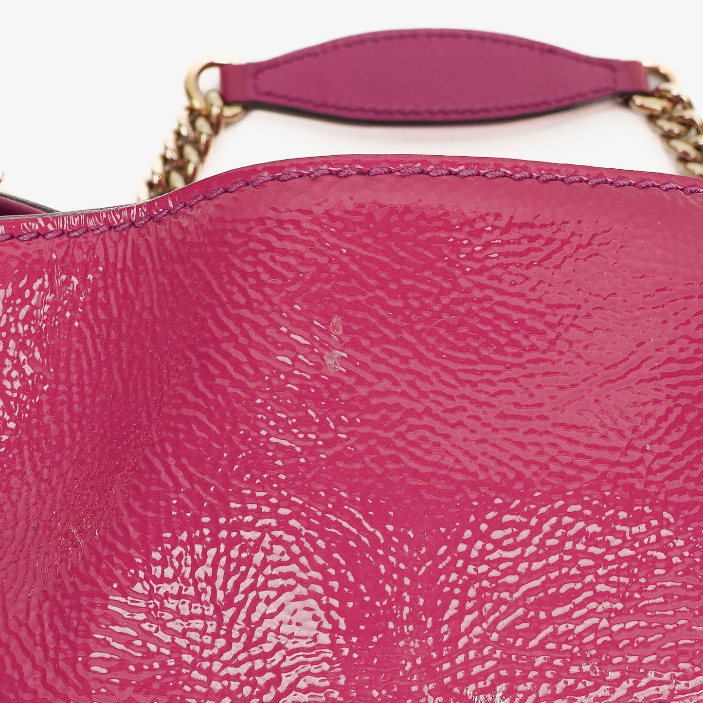 Gucci Soho Pink Patent Leather Chain Tote Bag