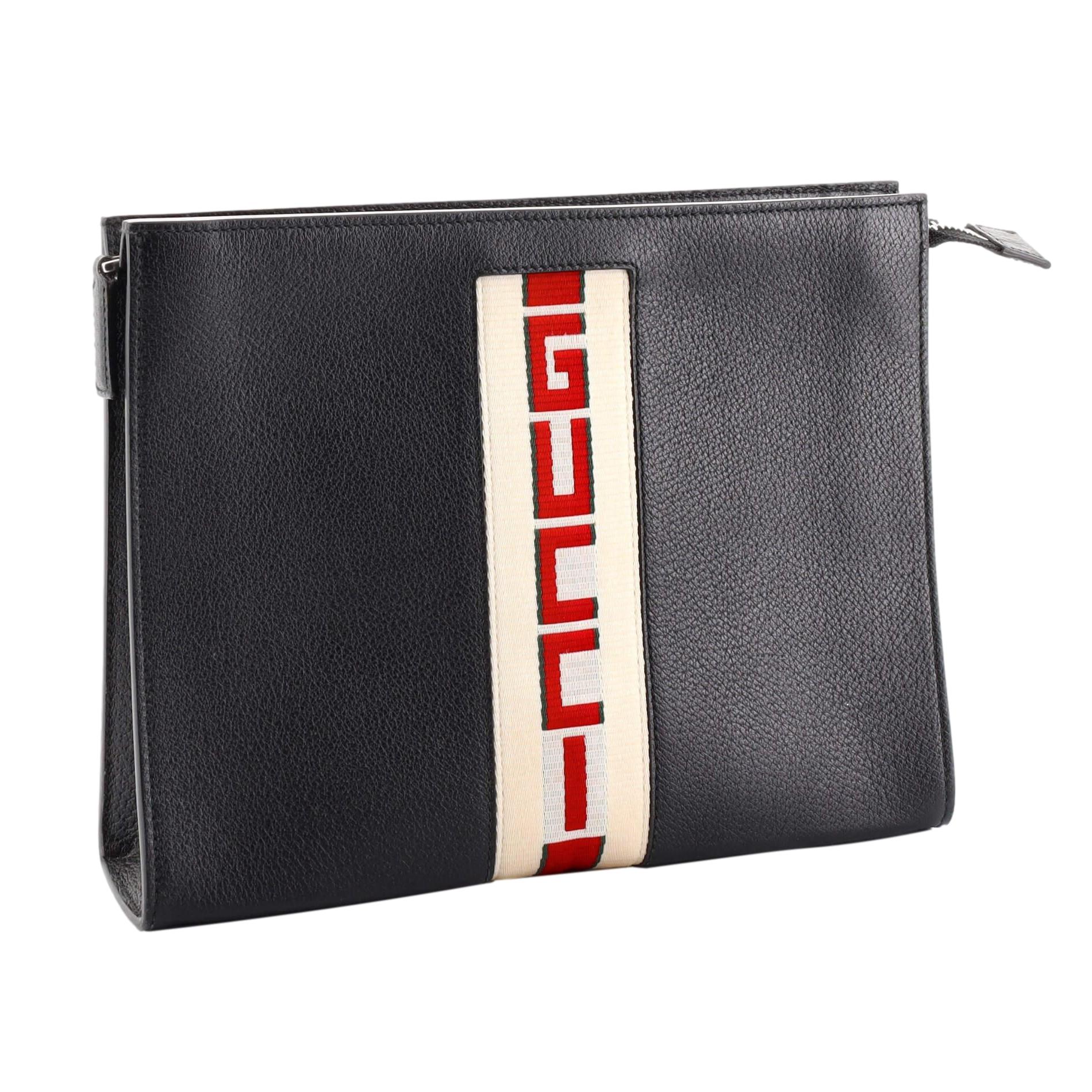 Gucci Leather Nylon Clutch Style 1