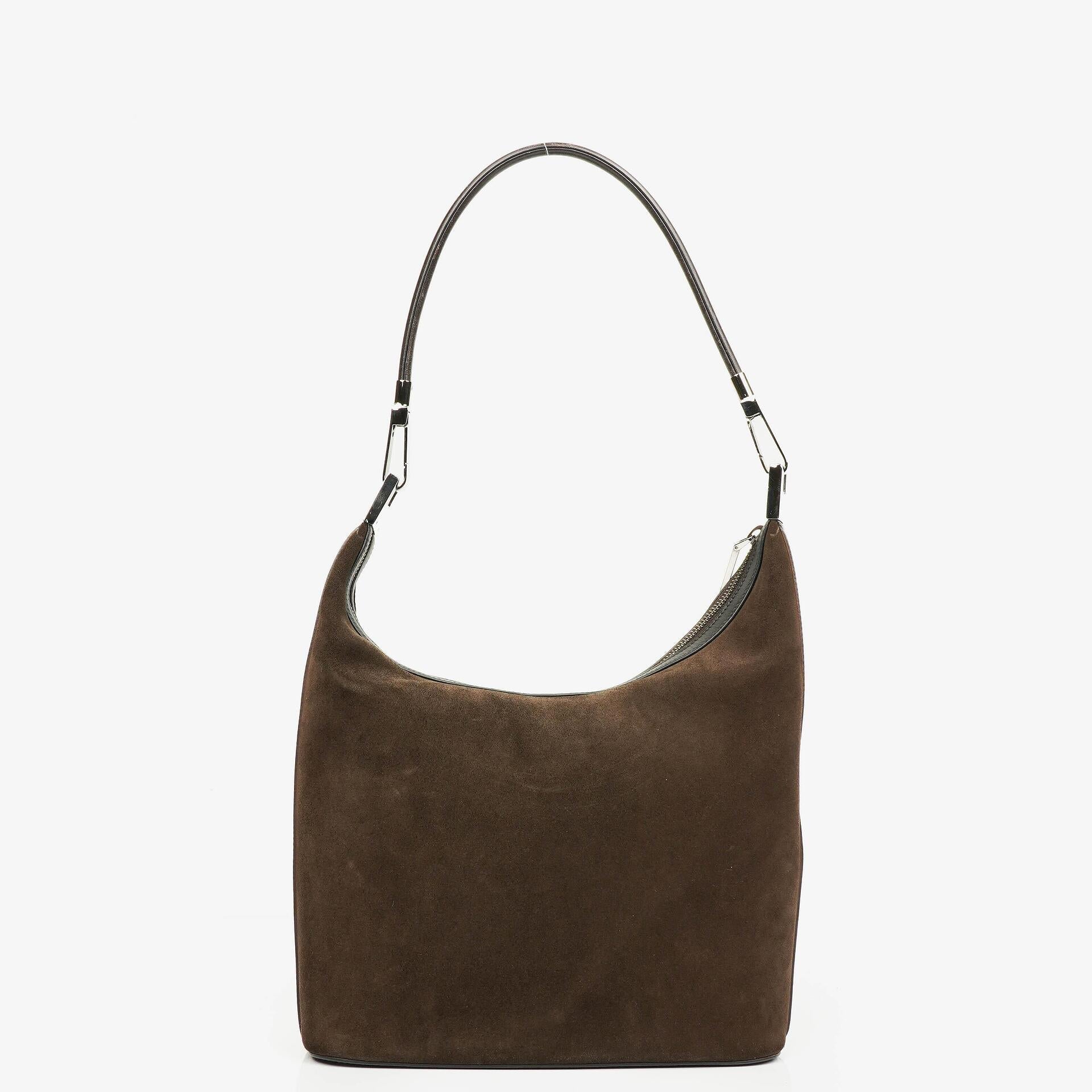 Gucci Suede and Leather Hobo Shoulder Bag