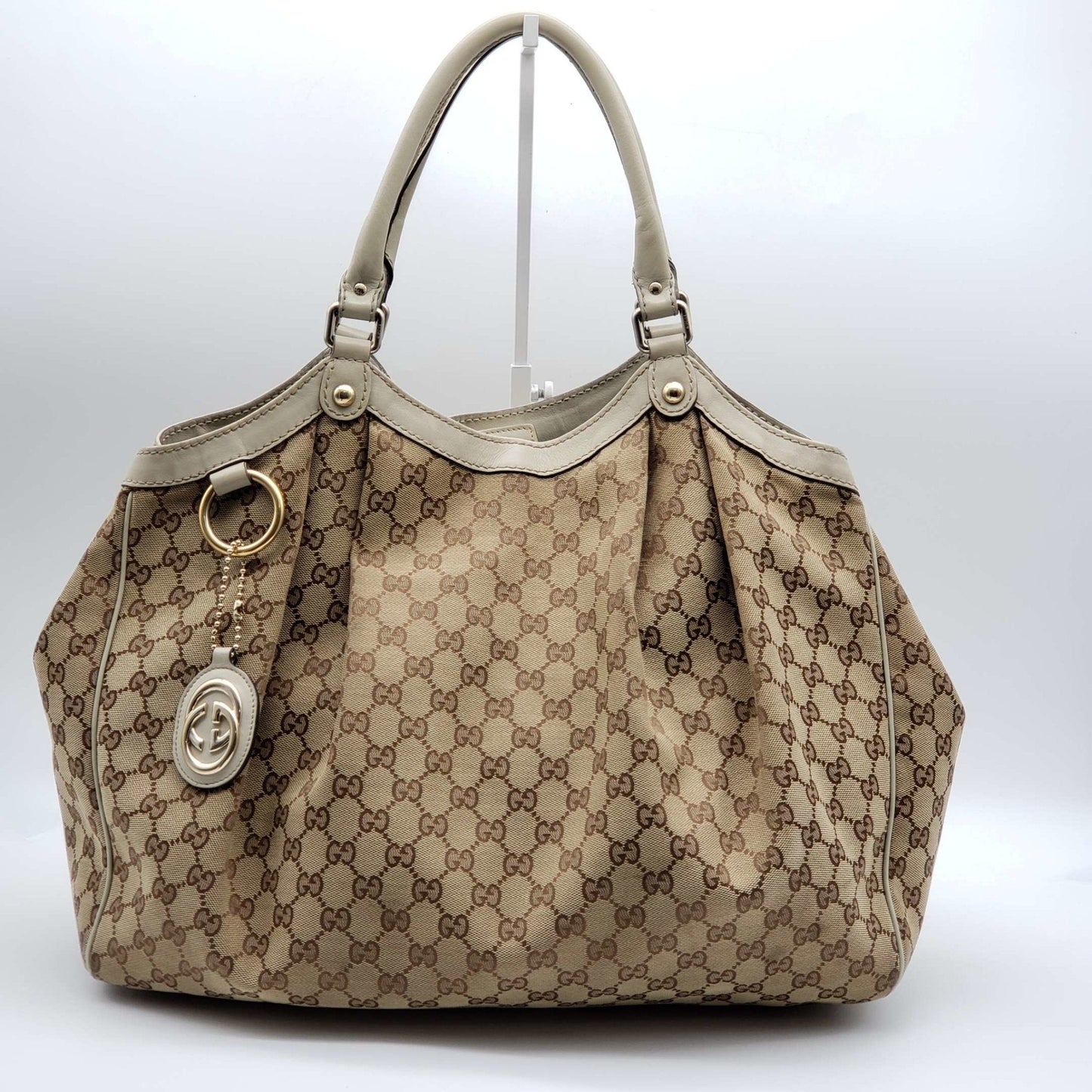 Gucci Sukey Leather Canvas Tote Style 3