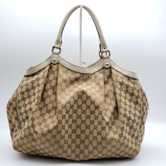 Gucci Sukey Leather Canvas Tote Style 3