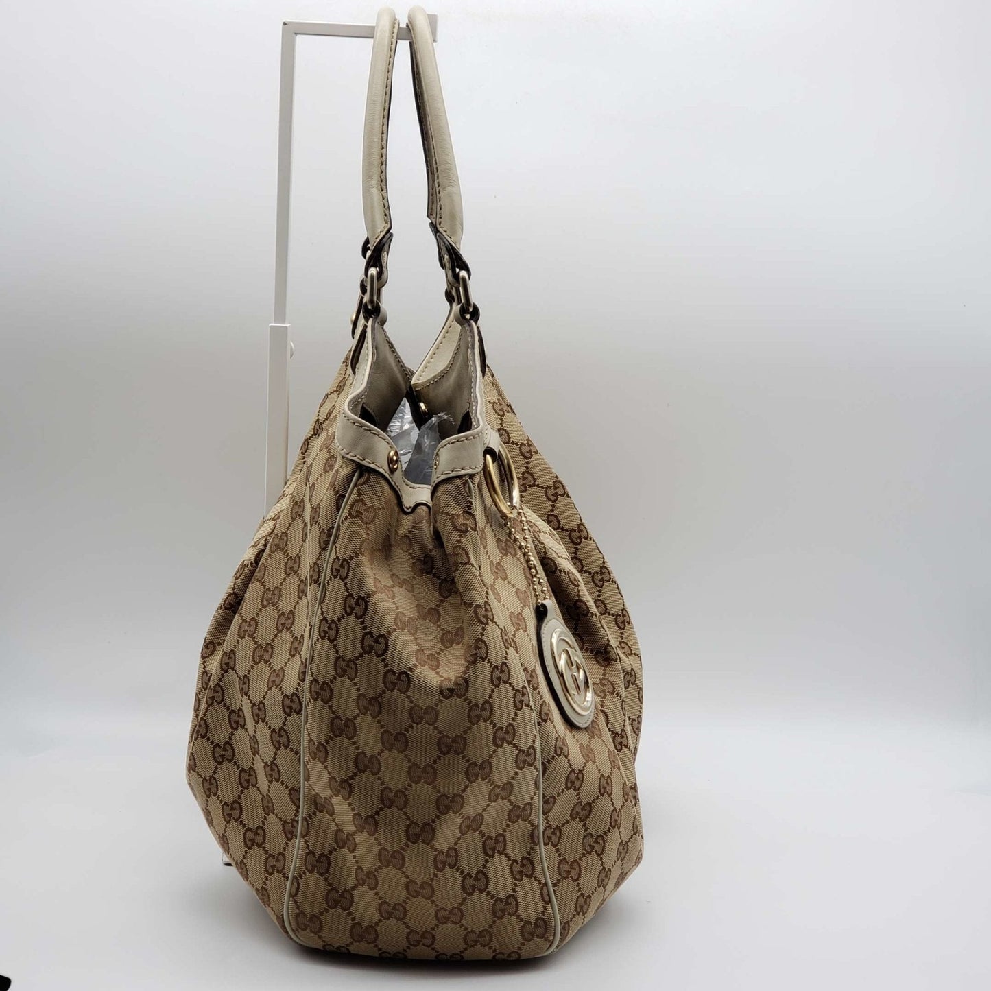 Gucci Sukey Leather Canvas Tote Style 3