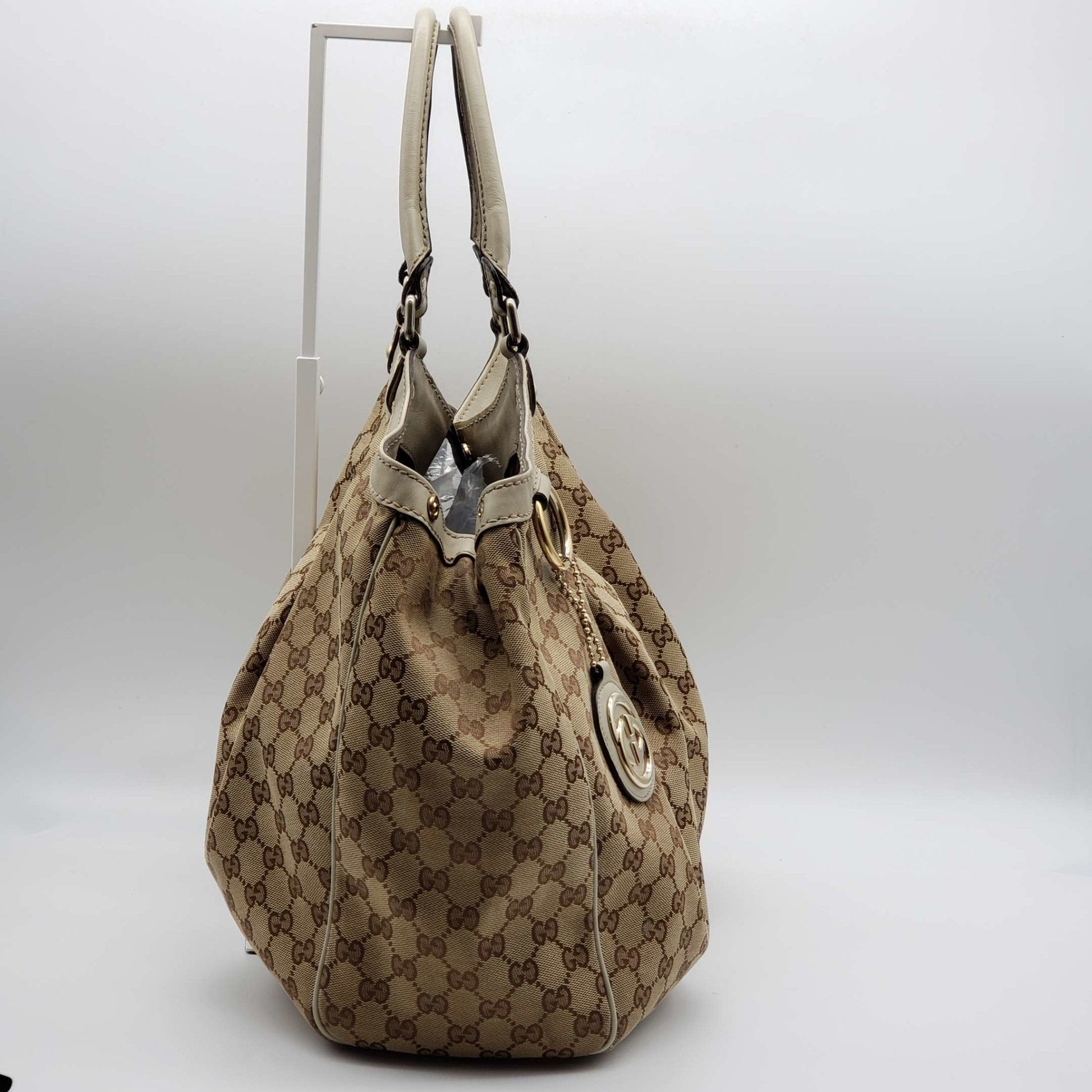 Gucci Sukey Leather Canvas Tote Style 3