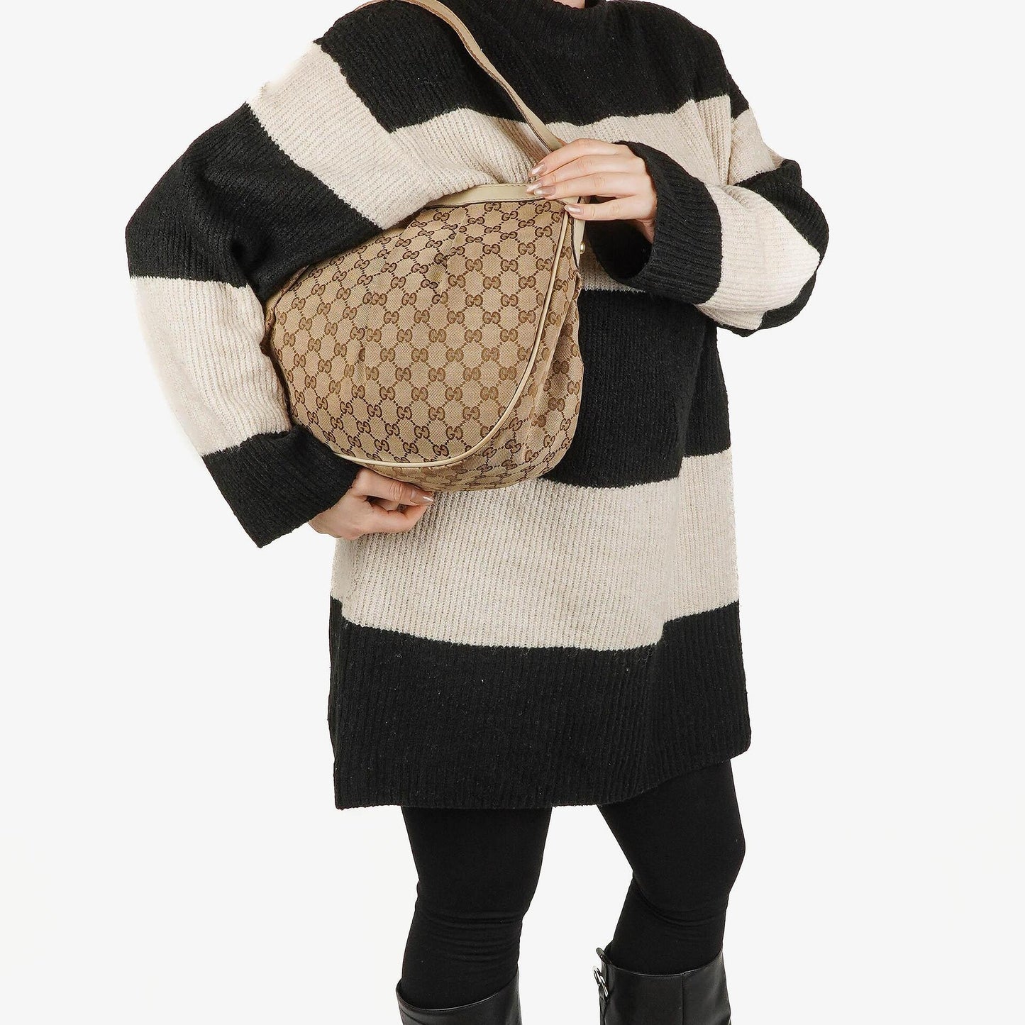 Gucci Sukey Medium Beige GG Canvas Hobo Bag