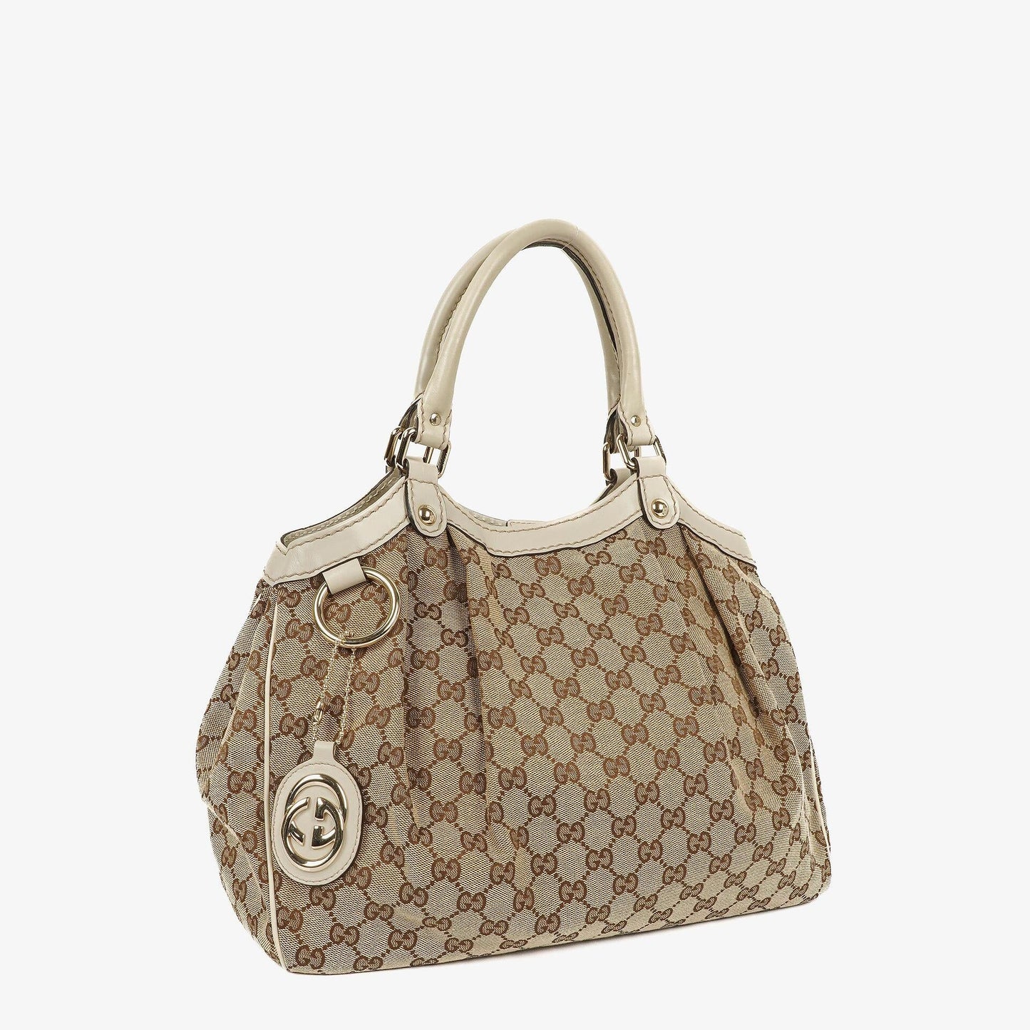 Gucci Sukey Medium Beige GG Canvas Hobo Bag