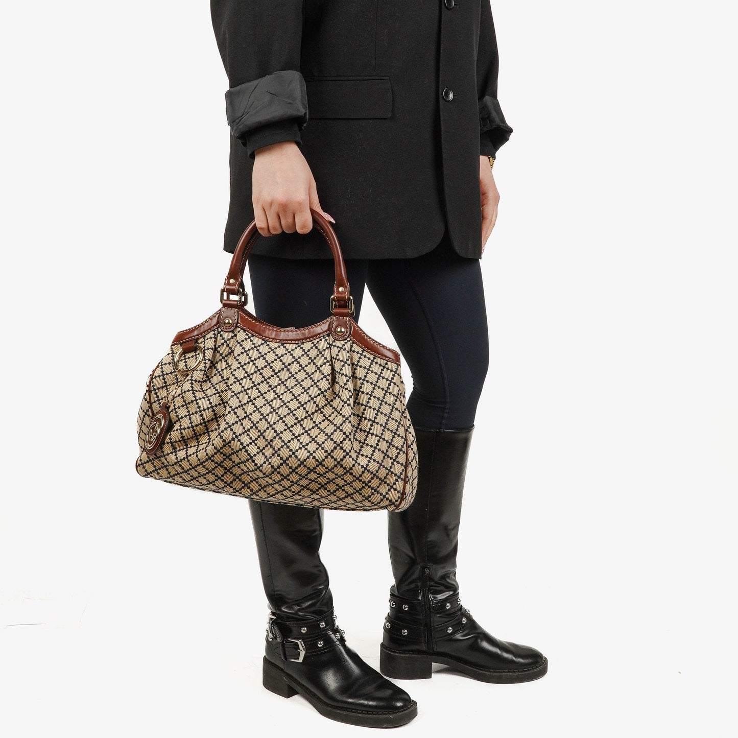 Gucci Sukey Monogram Dark Brown Tote Bag