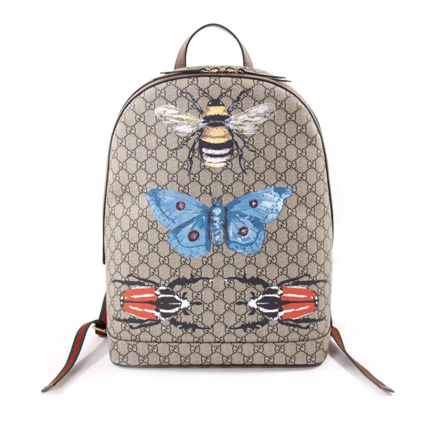Gucci GG Supreme Leather Canvas Backpack Style 4