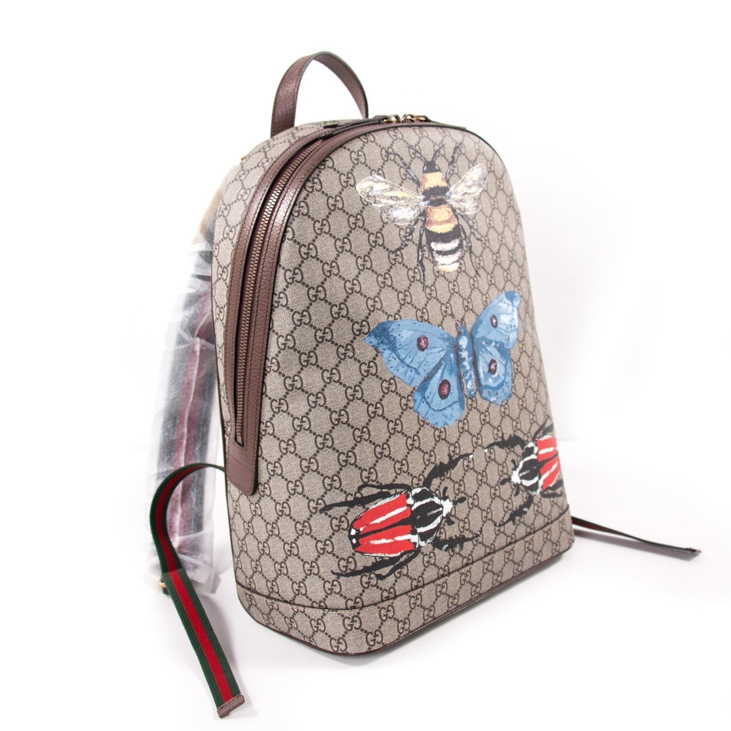 Gucci GG Supreme Leather Canvas Backpack Style 4