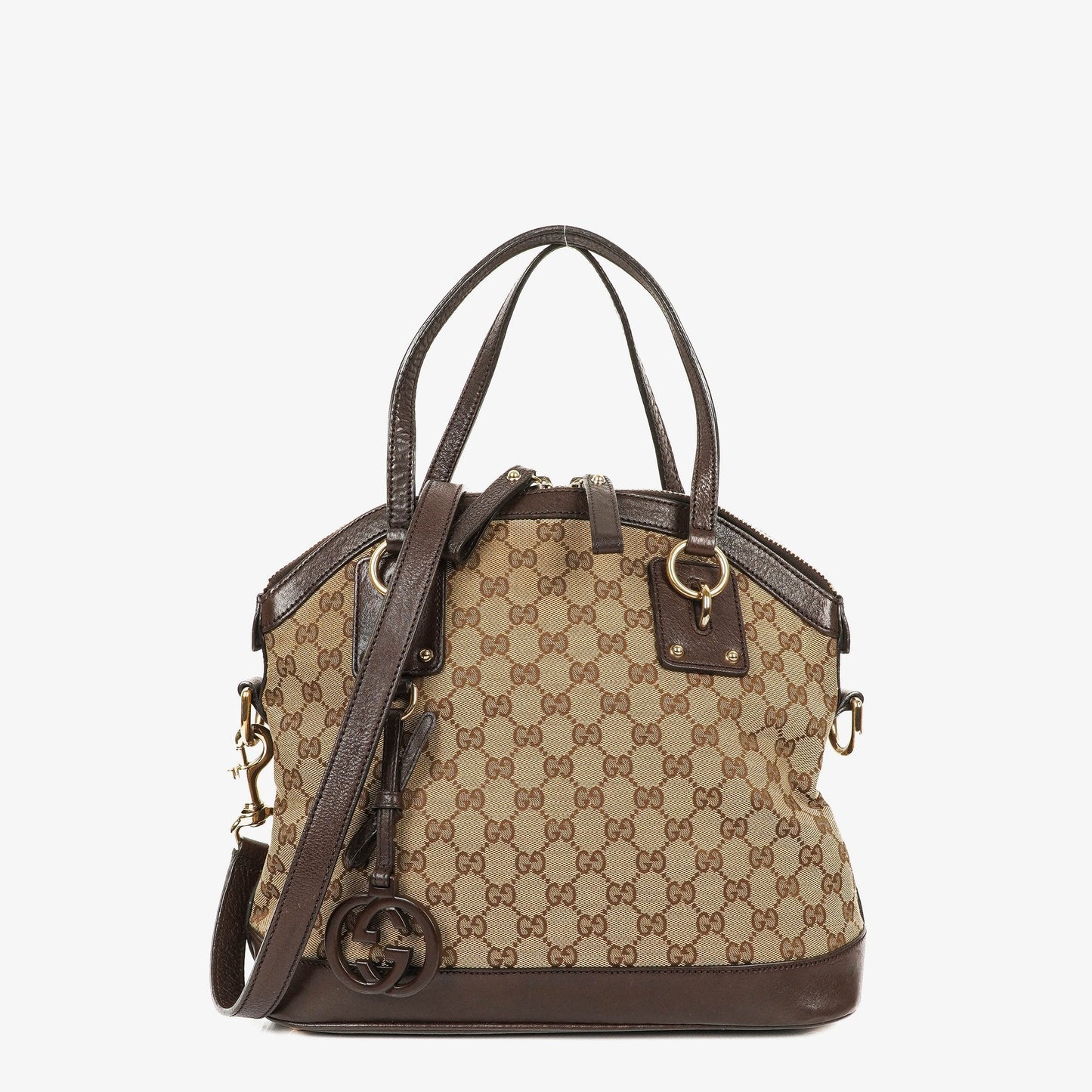Gucci Top Handle Brown Monogram Canvas Bag