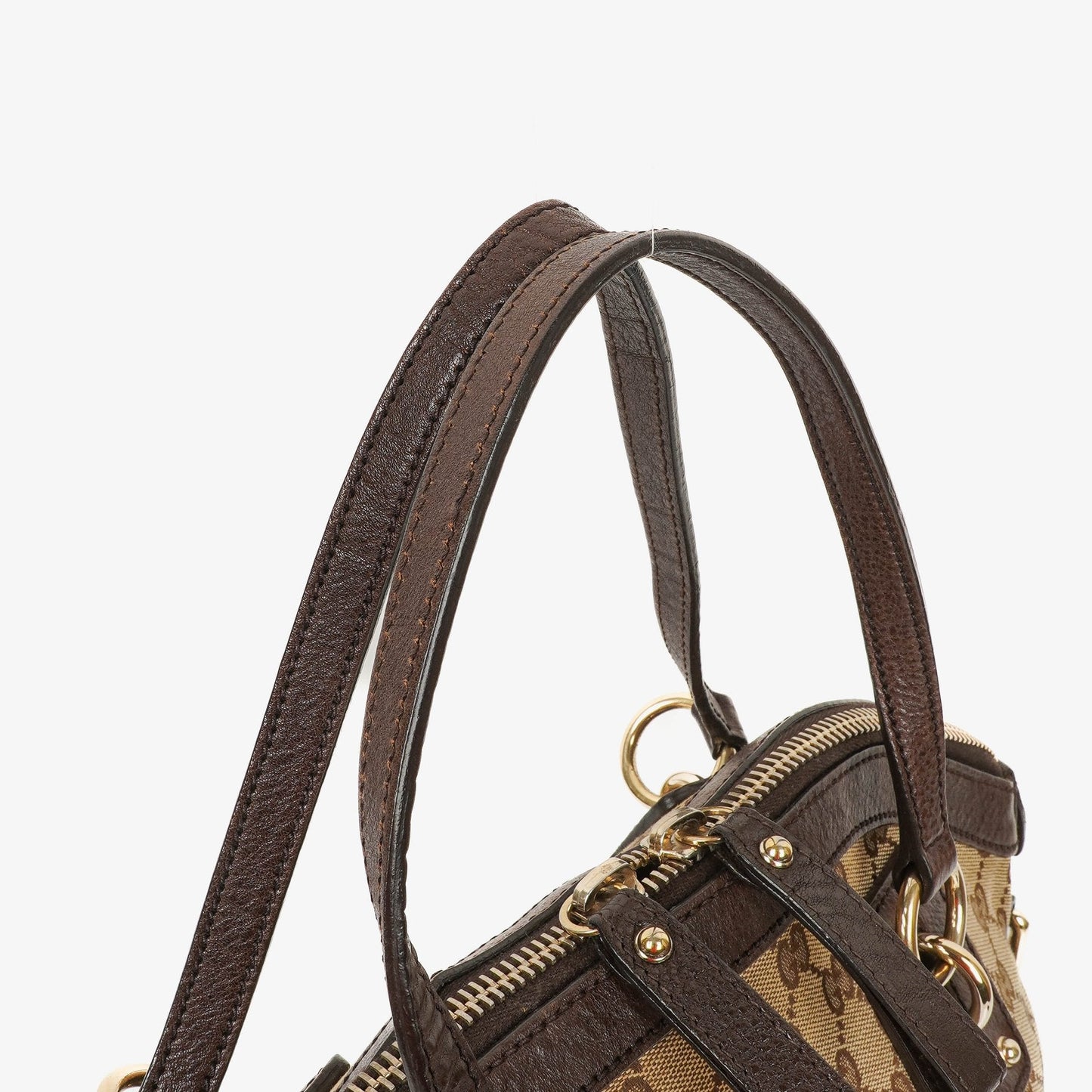 Gucci Top Handle Brown Monogram Canvas Bag