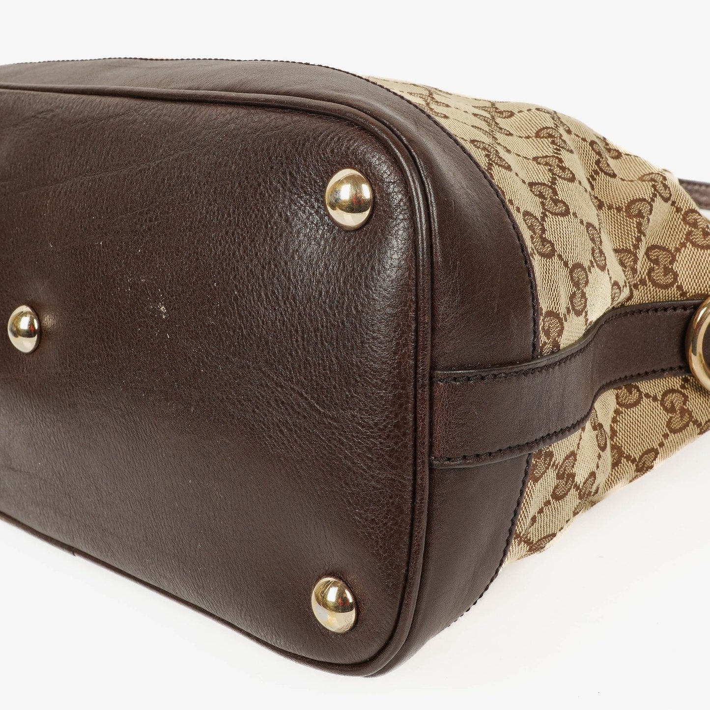 Gucci Top Handle Brown Monogram Canvas Bag