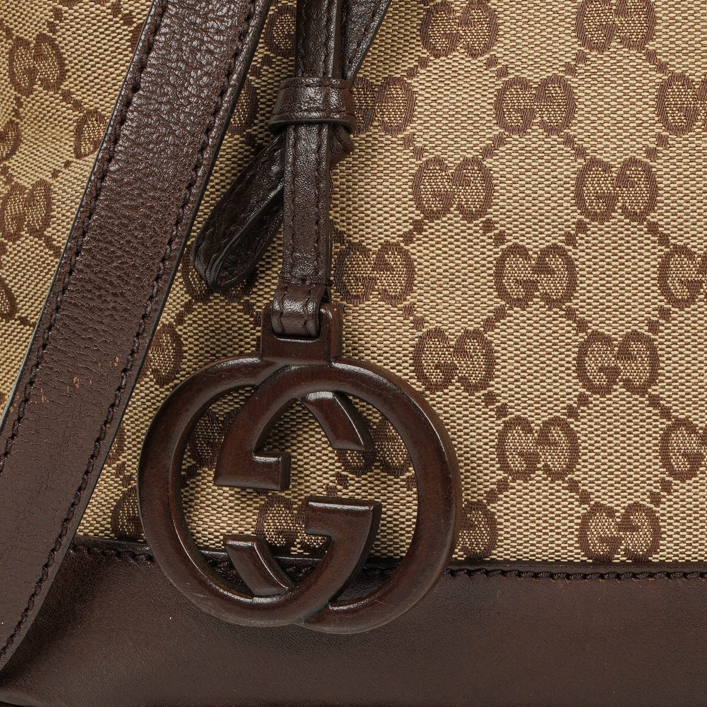 Gucci Top Handle Brown Monogram Canvas Bag