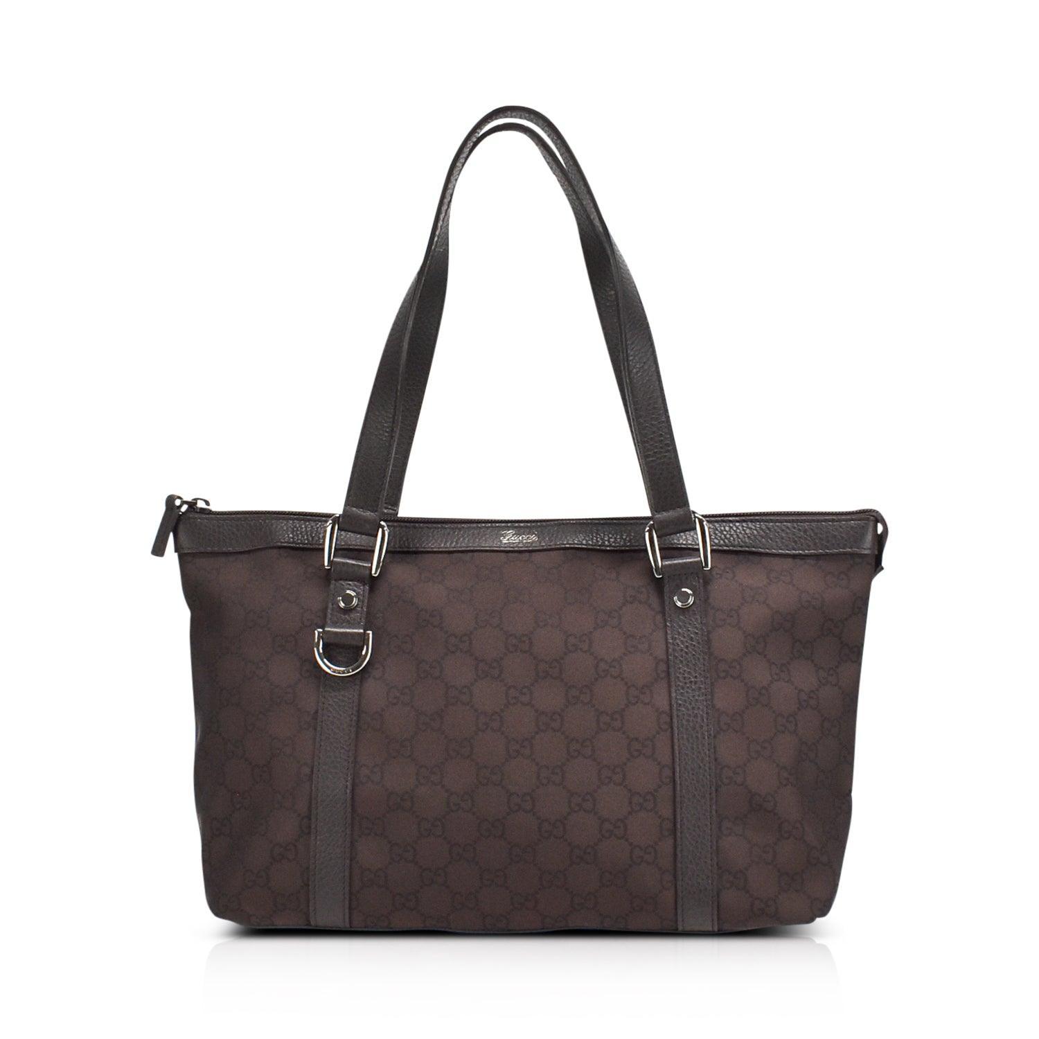 Gucci Monogram Leather Canvas Tote