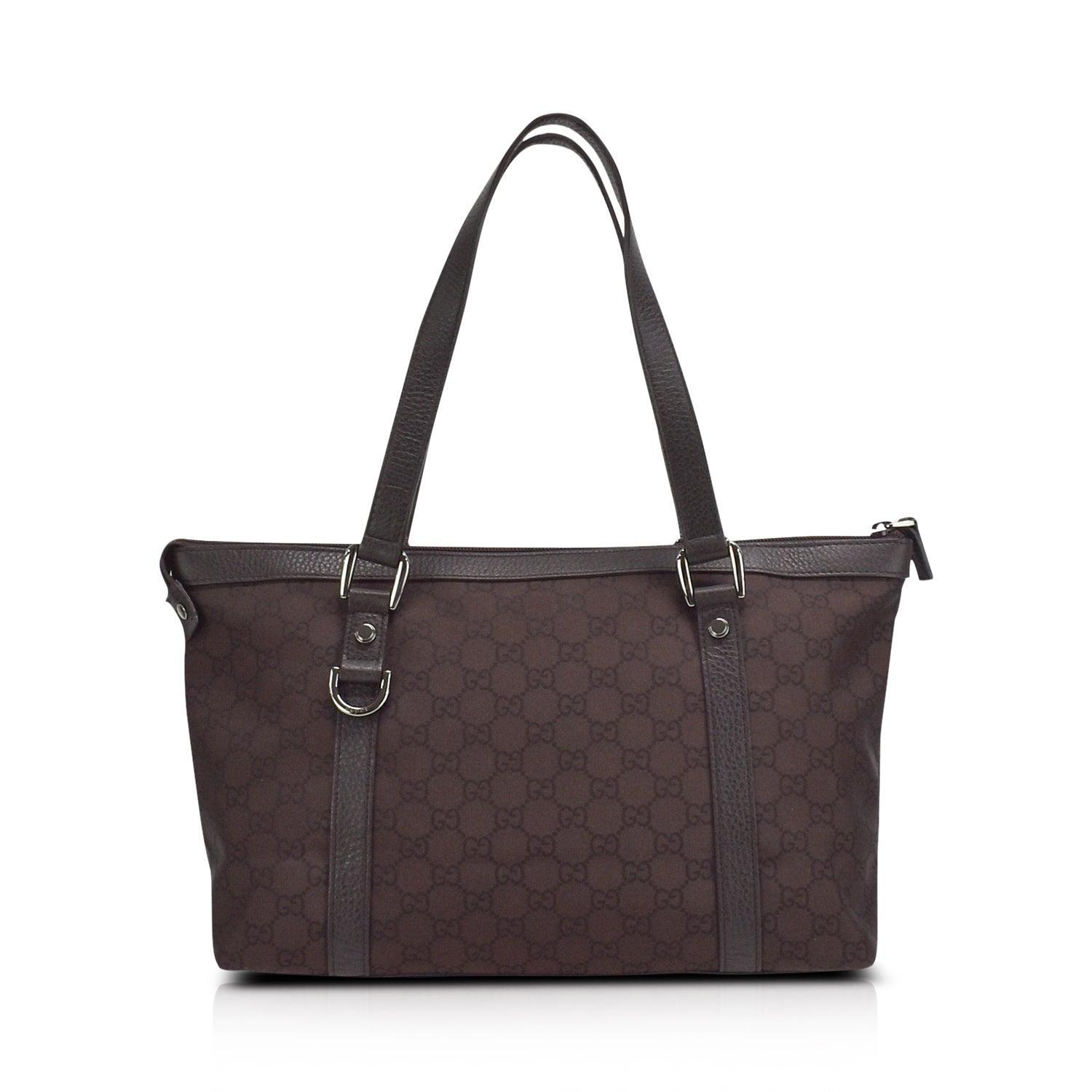 Gucci Monogram Leather Canvas Tote