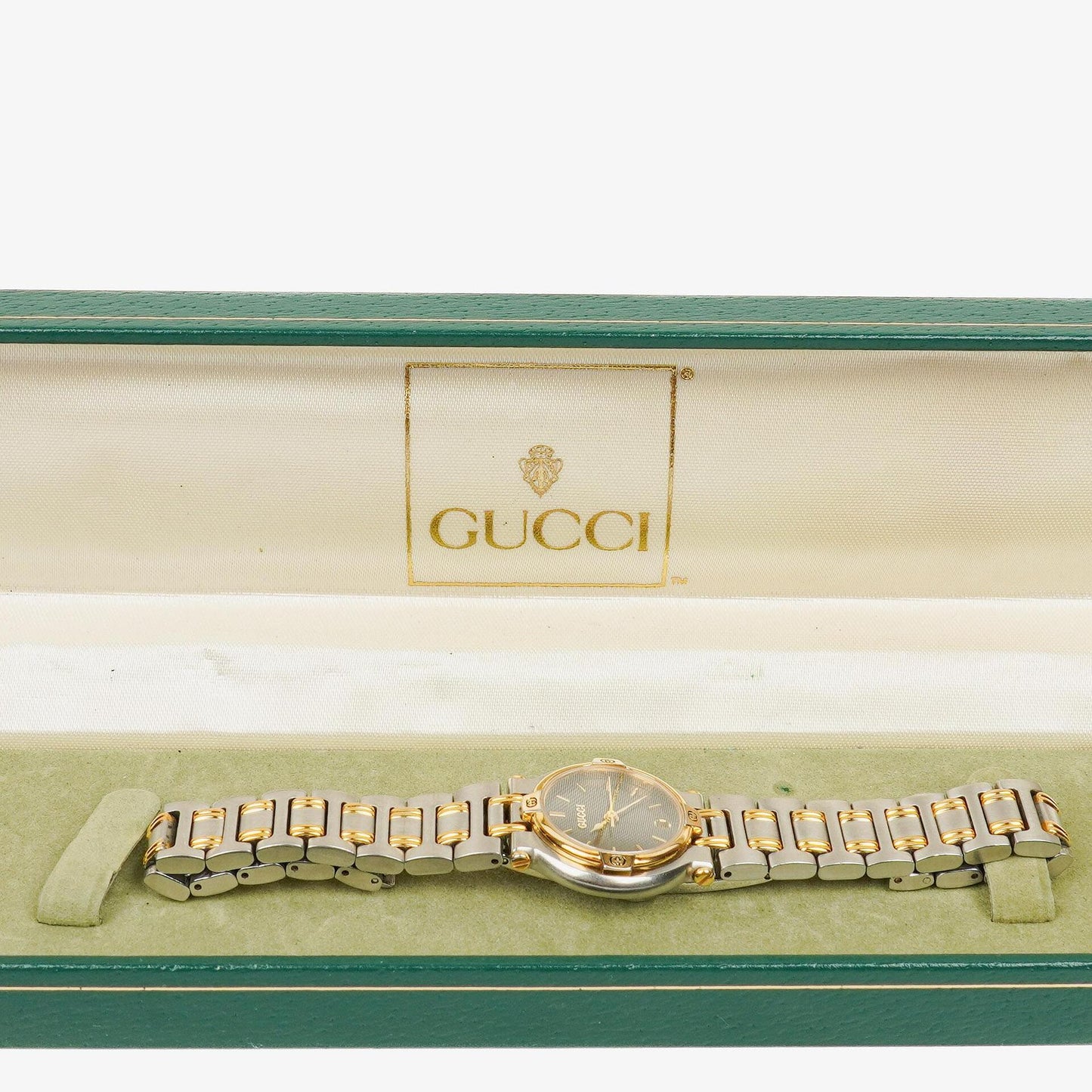 Gucci Two-Tone Stainless Steel 9000L Women's Wristwatch 25 mm