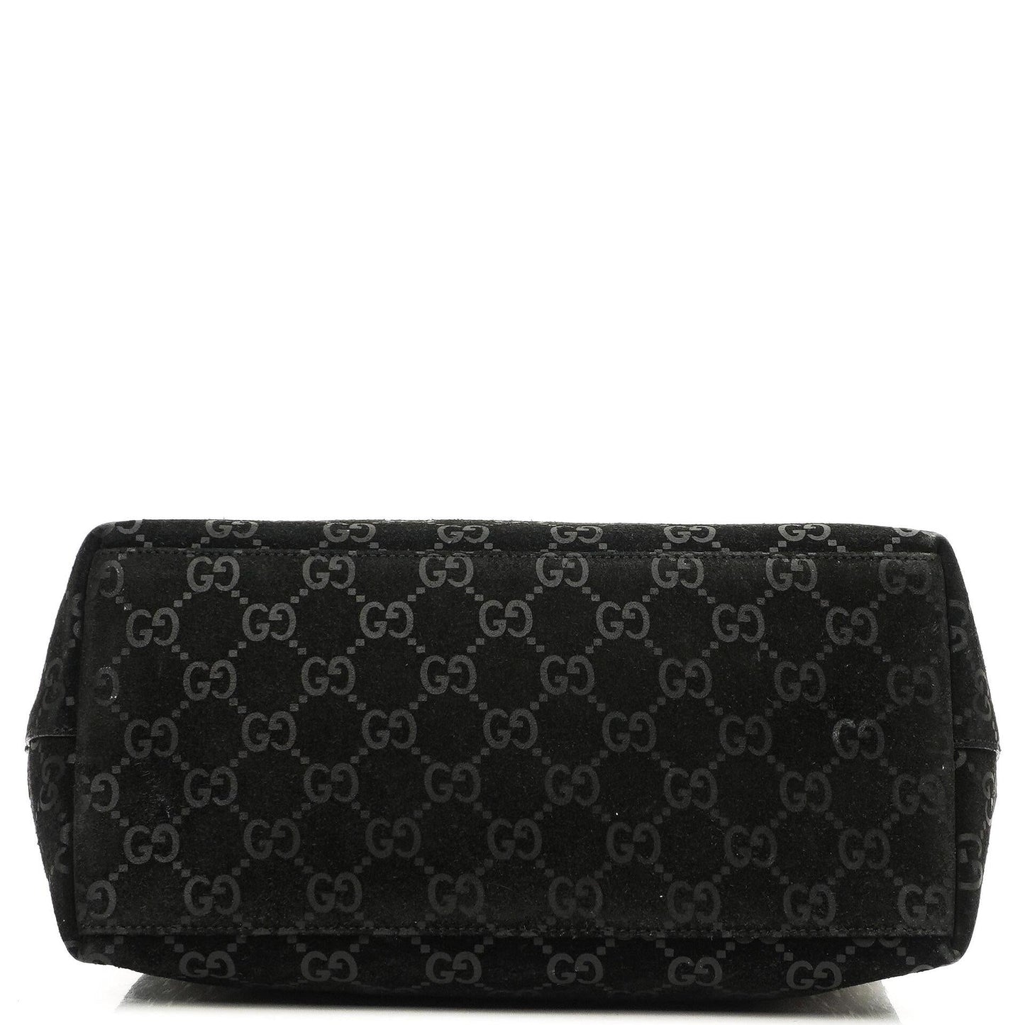 Gucci Vintage Bamboo Top Handle Black GG Hobo Shoulder Bag