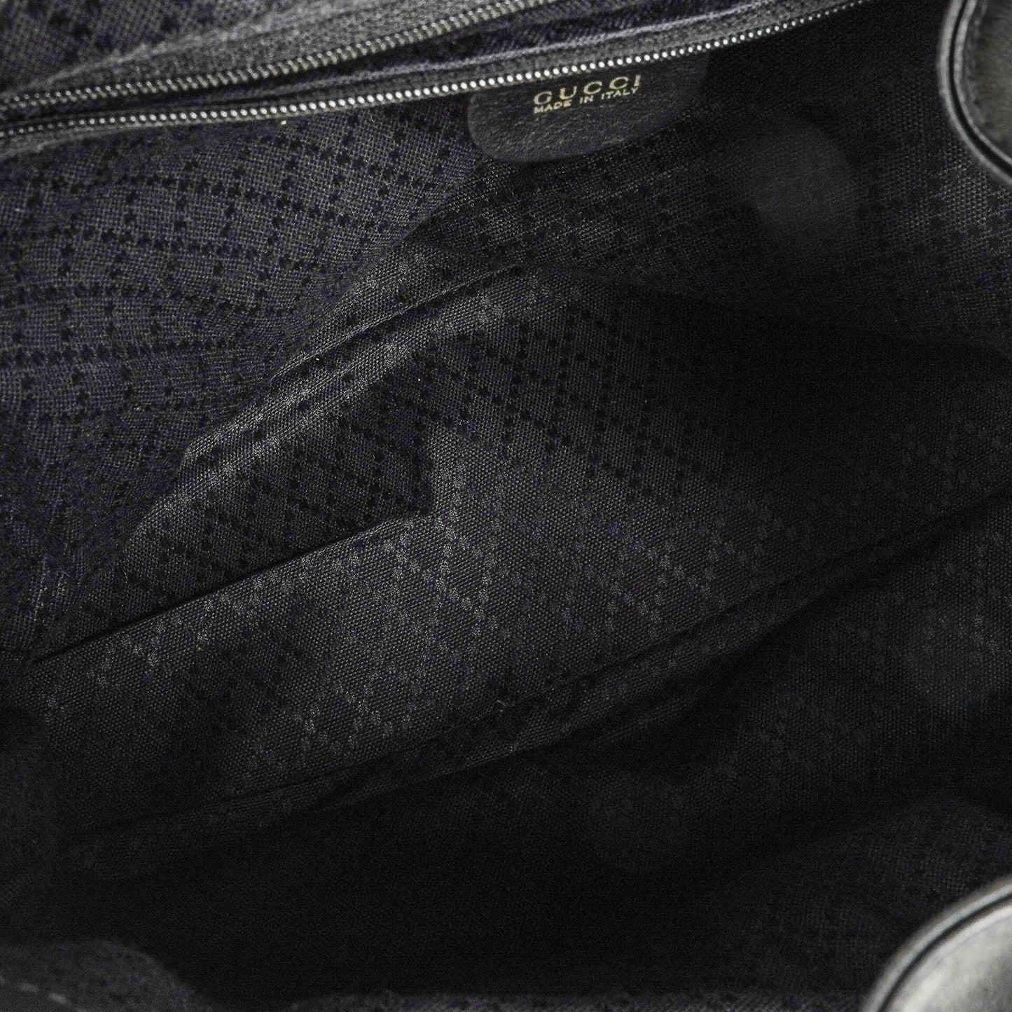 Gucci Vintage Black Leather Bamboo Backpack