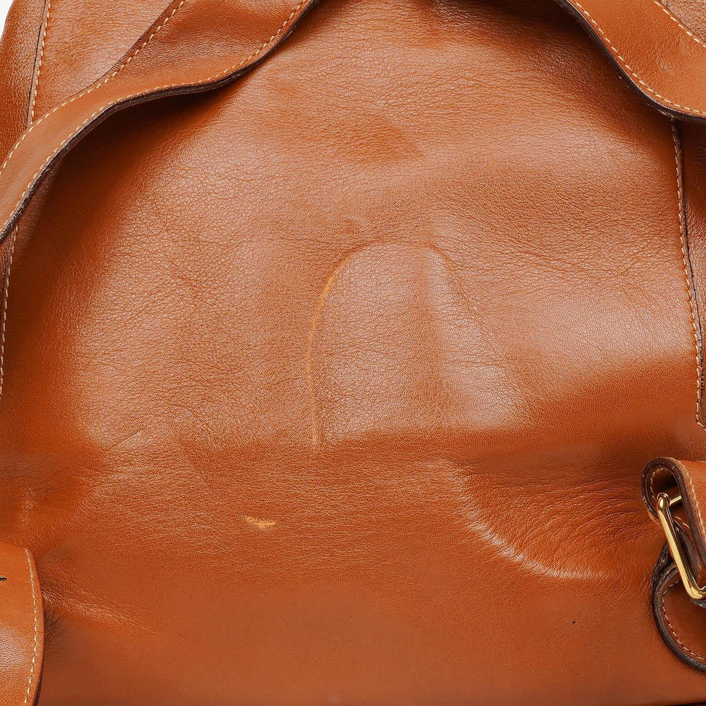 Gucci Vintage Brown Leather Bamboo Backpack